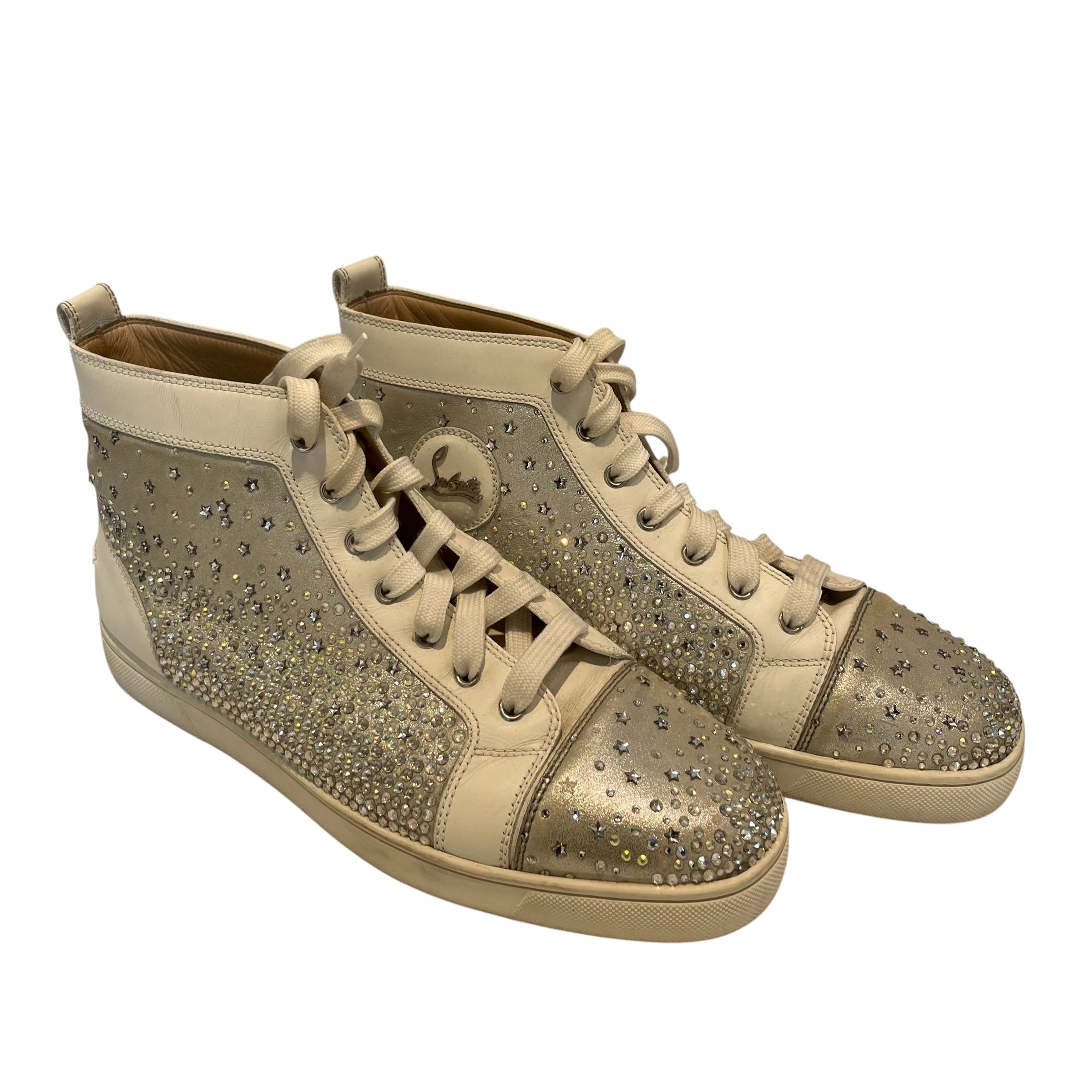 Christian Louboutin/Hi-Sneakers/EU 42.5/Leather/SLV/STARS/GEMS view 1