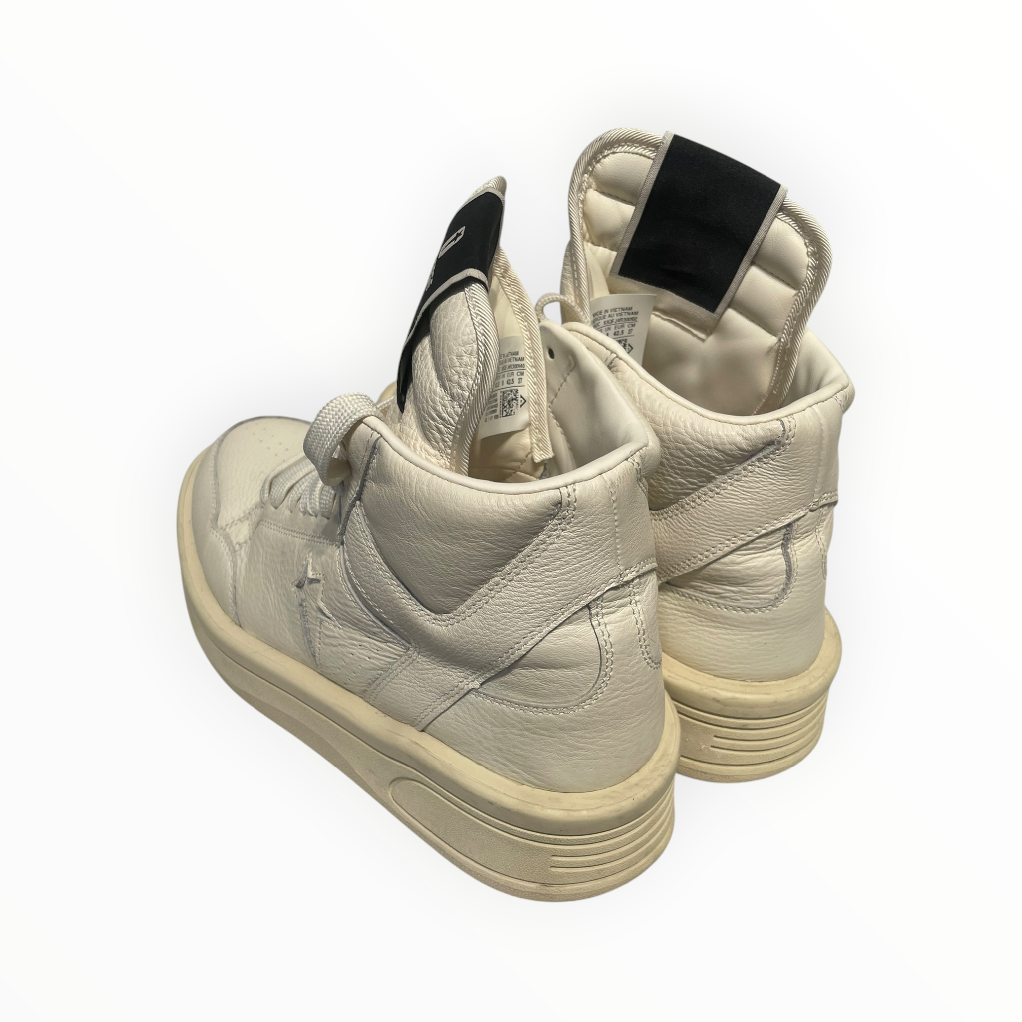 Rick Owens/CONVERSE/Hi-Sneakers/US 9/Leather/WHT/turbowpn view 2