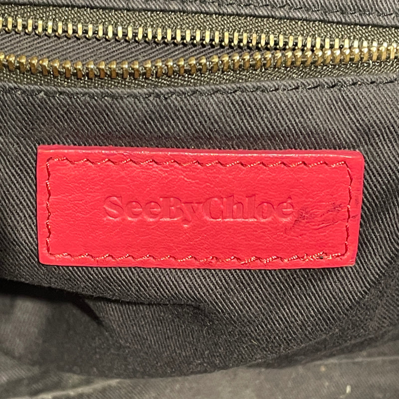 SEE BY CHLOE/Hand Bag/Leather/MLT/RED,BLACK&BEIGE COLOURED BAG