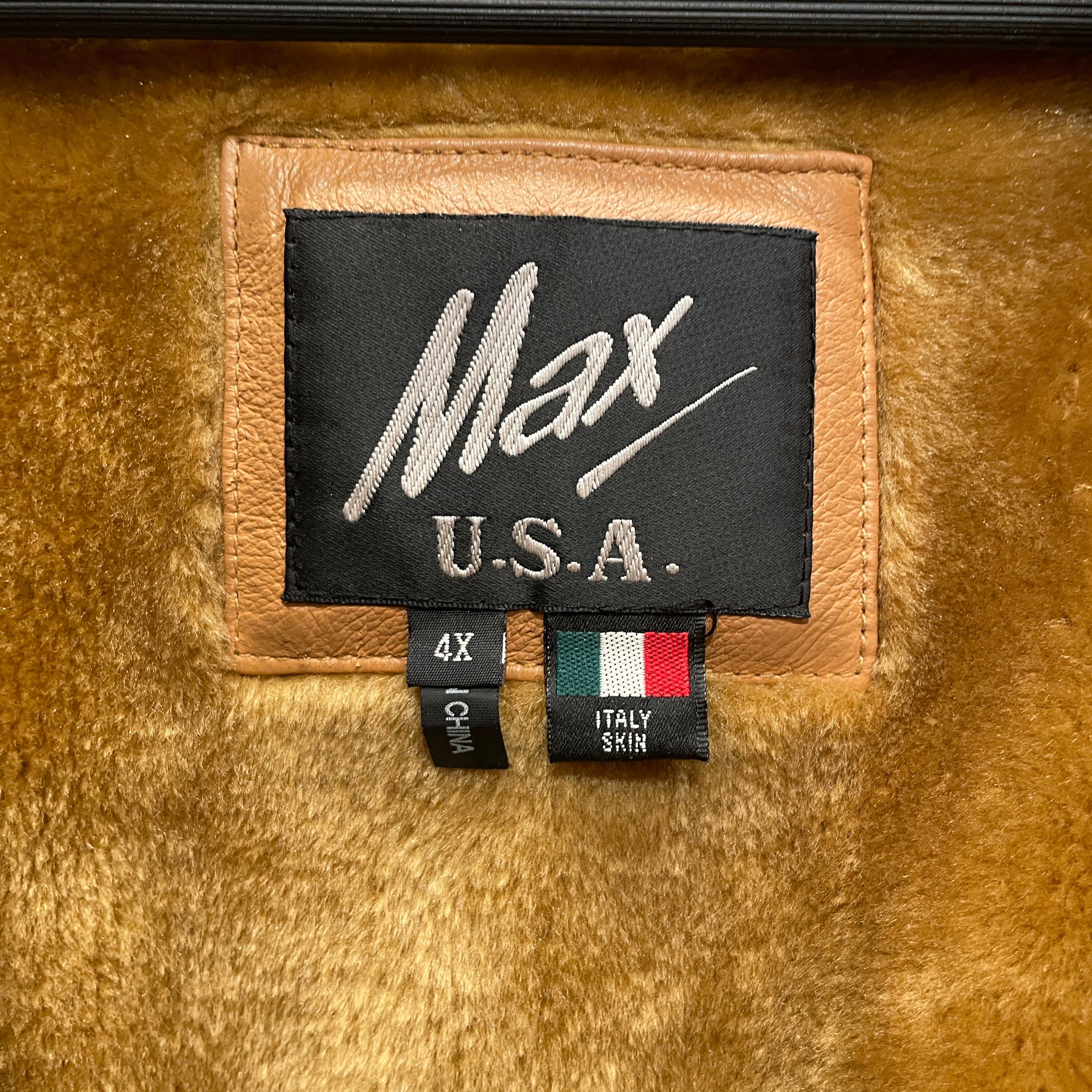 MAX U.S.A/Leather Jkt/XXXXL/Leather/BEG/SHERLINGLINEDBOMBERSTYLE view 3