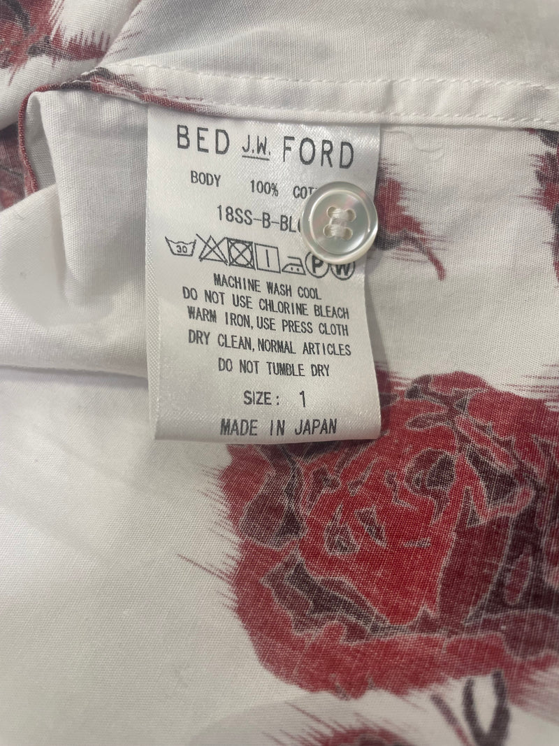 BED J.W. FORD/SS Shirt/XXS/Nylon/WHT/Floral Pattern/ – 2nd STREET USA