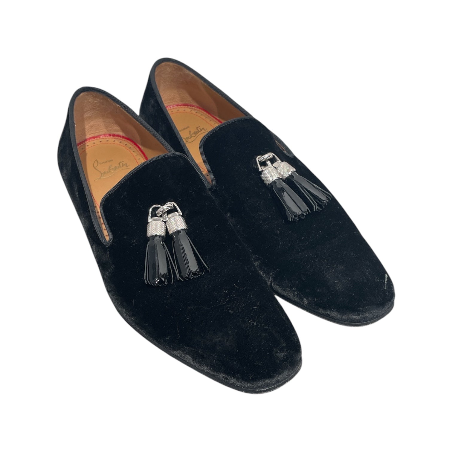 Christian Louboutin/Loafers/US 8/BLK/Black Velvet Tassel Loafers view 1