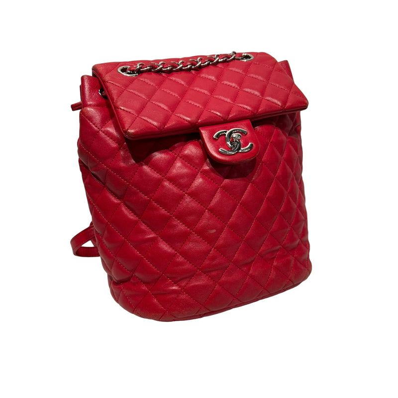 CHANEL/Backpack/Leather/RED/