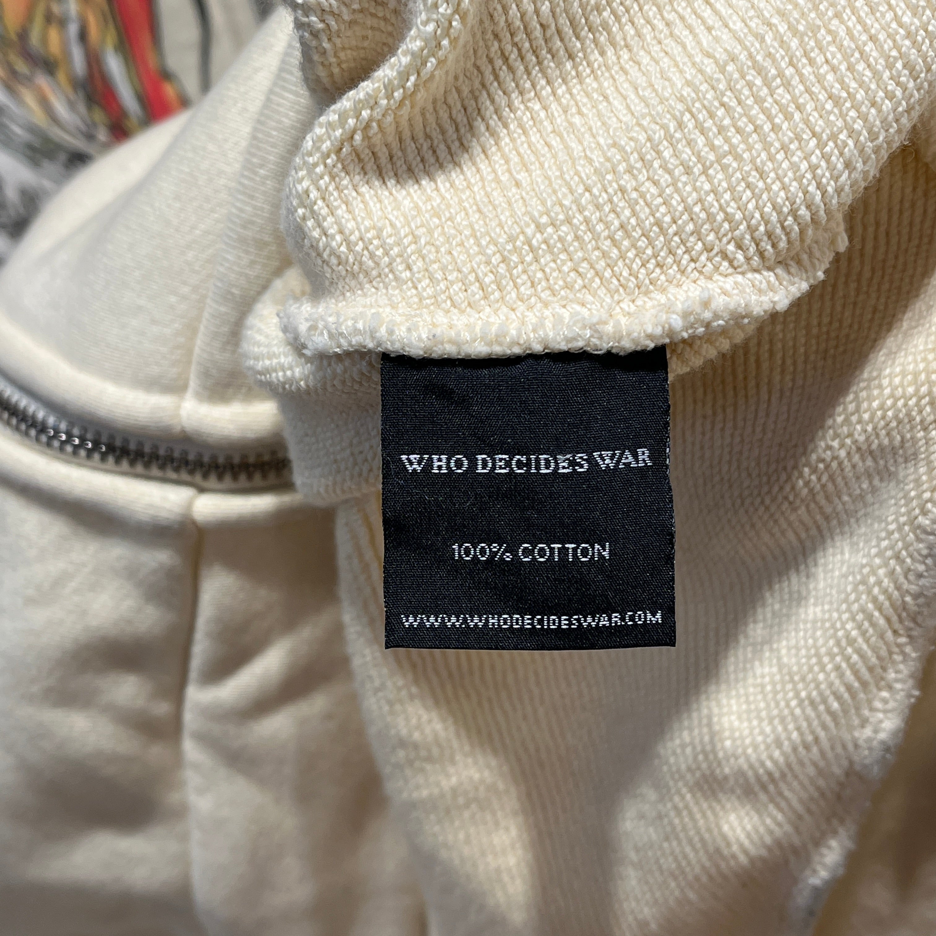 WHO DECIDES WAR/Zip Up Hoodie/L/Cotton/CRM/Engulfed Memories Hoodie view 4