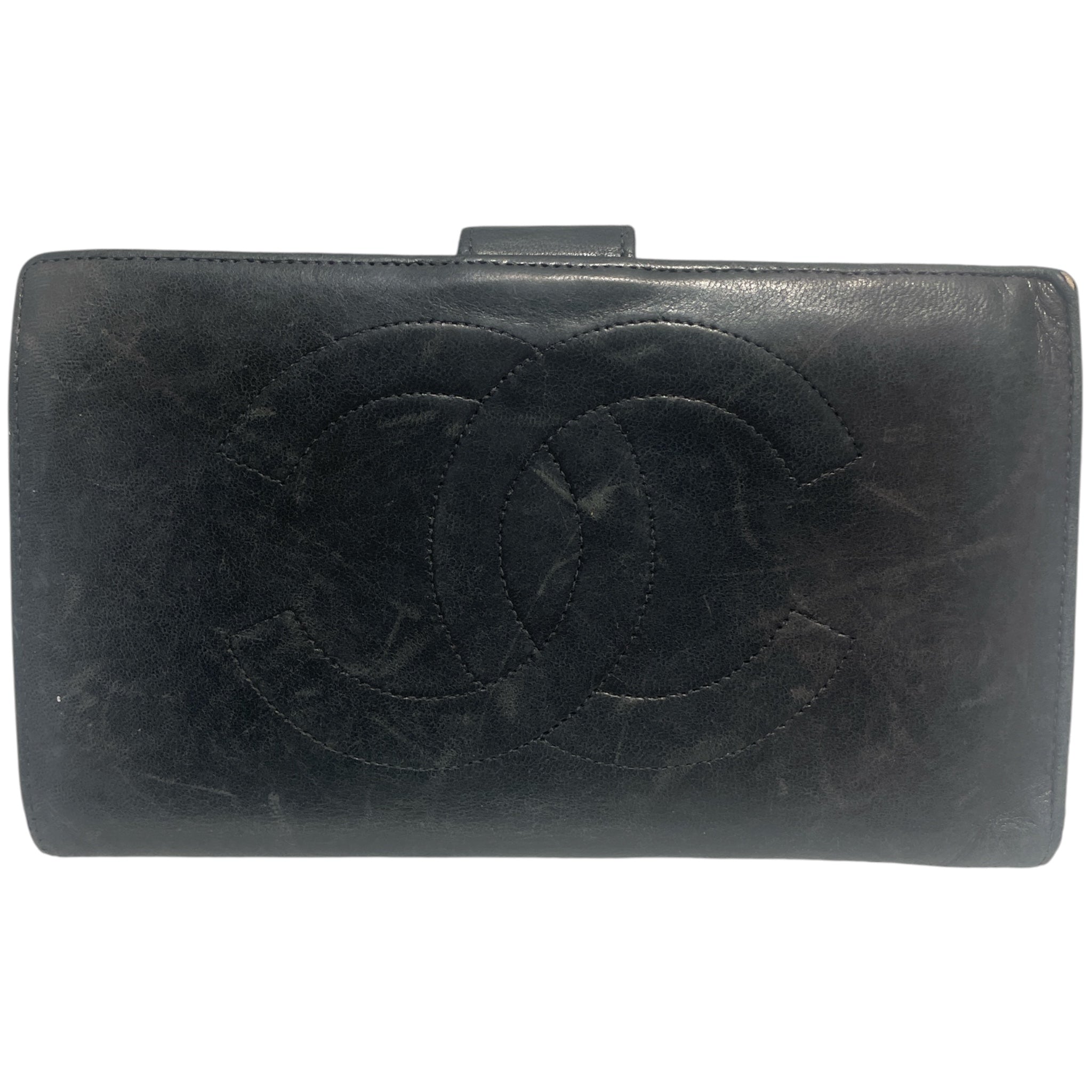 CHANEL/Long Wallet/Leather/BLK/CC Logo Long Wallet view 2