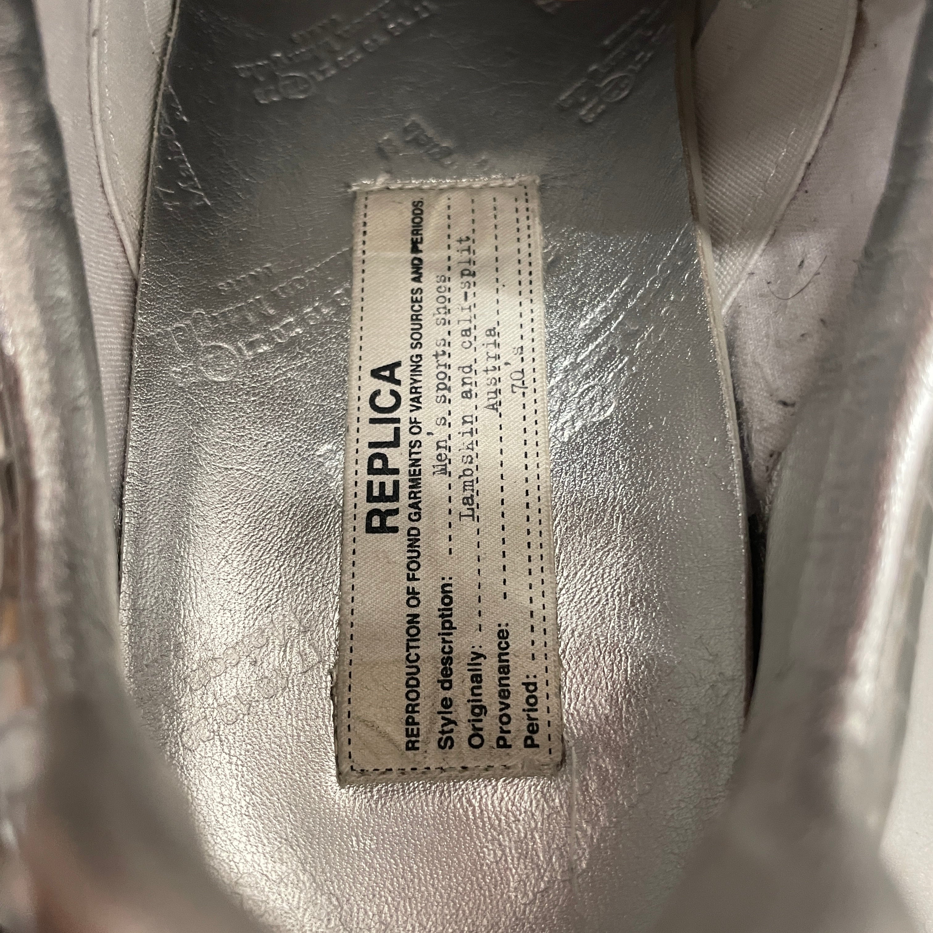 Maison Margiela/Low-Sneakers/EU 39/Leather/SLV/disco ball gat view 3