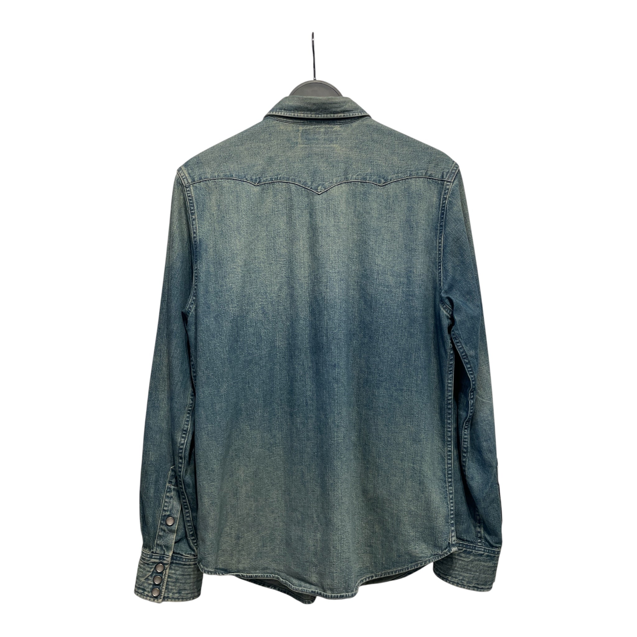 RRL/LS Shirt/M/Cotton/BLU/LIGHT WASH BUTTON SNAP view 2