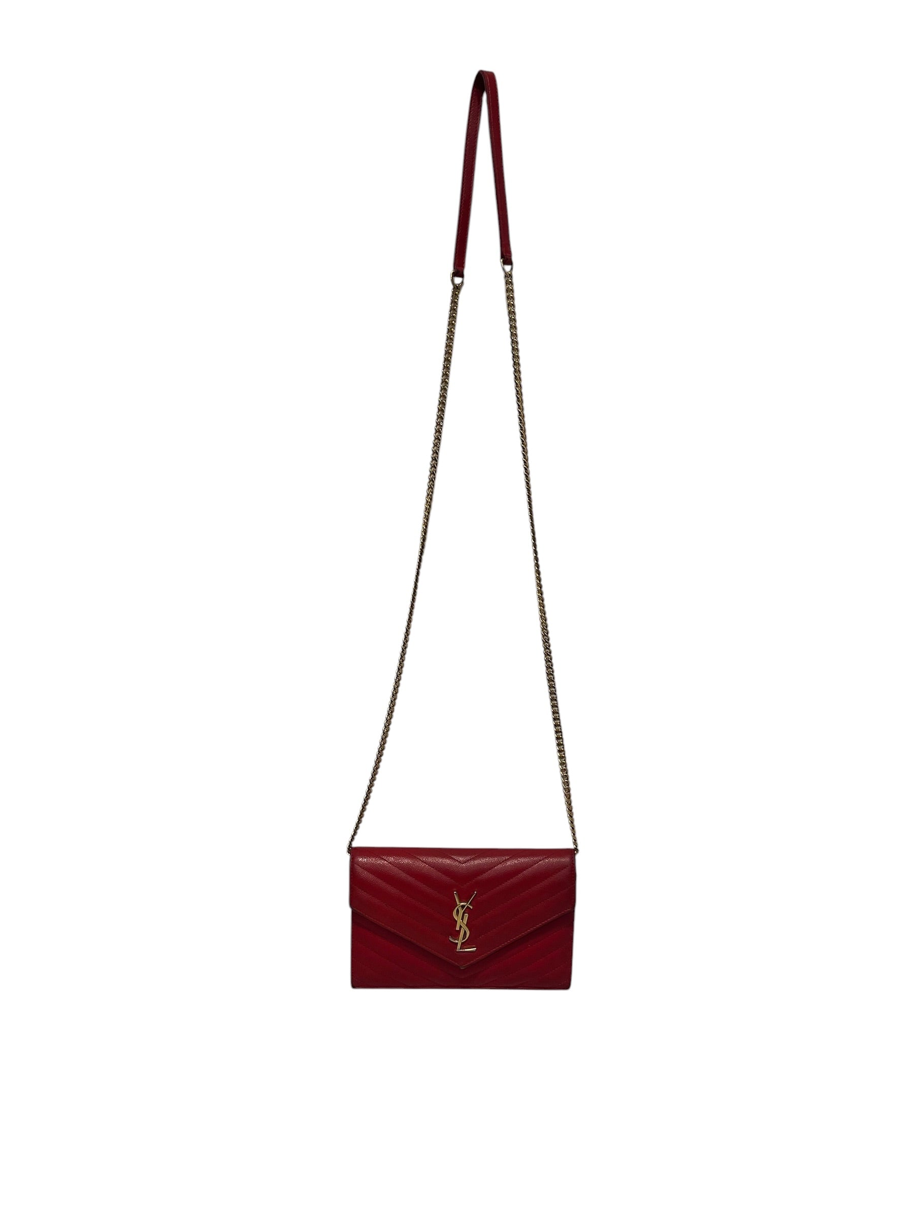 SAINT LAURENT/Cross Body Bag/Leather/RED/ view 1