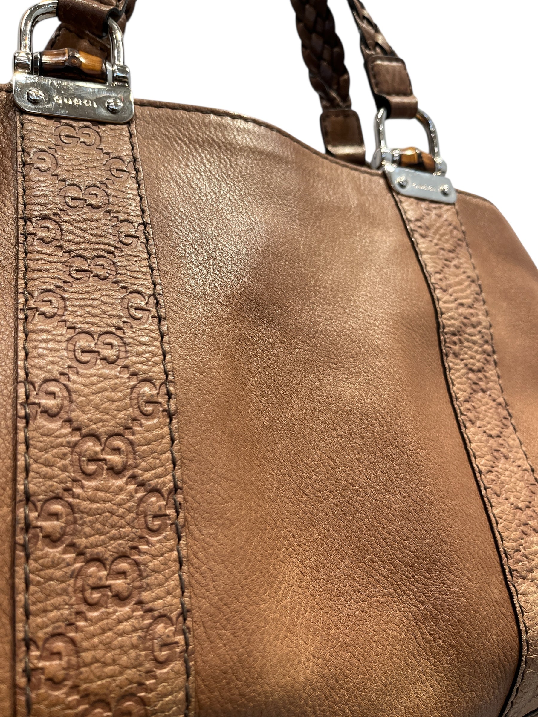GUCCI/Bag/Leather/BRW/BAMBOO BAR TOTE BAG view 4