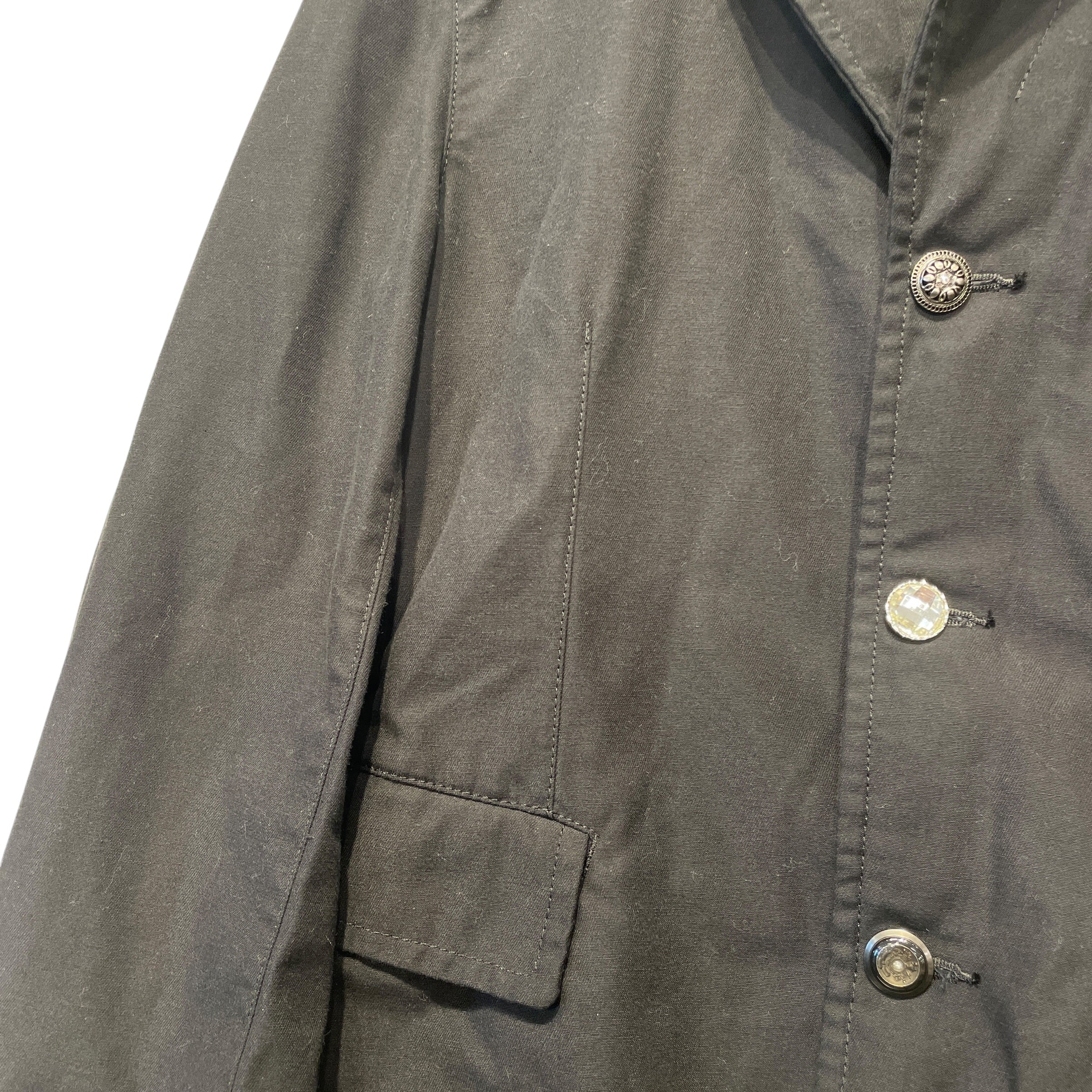 BLACK COMME des GARCONS/Tailored Jkt/L/Cotton/BLK/DIFFERENT BUTTONS view 2