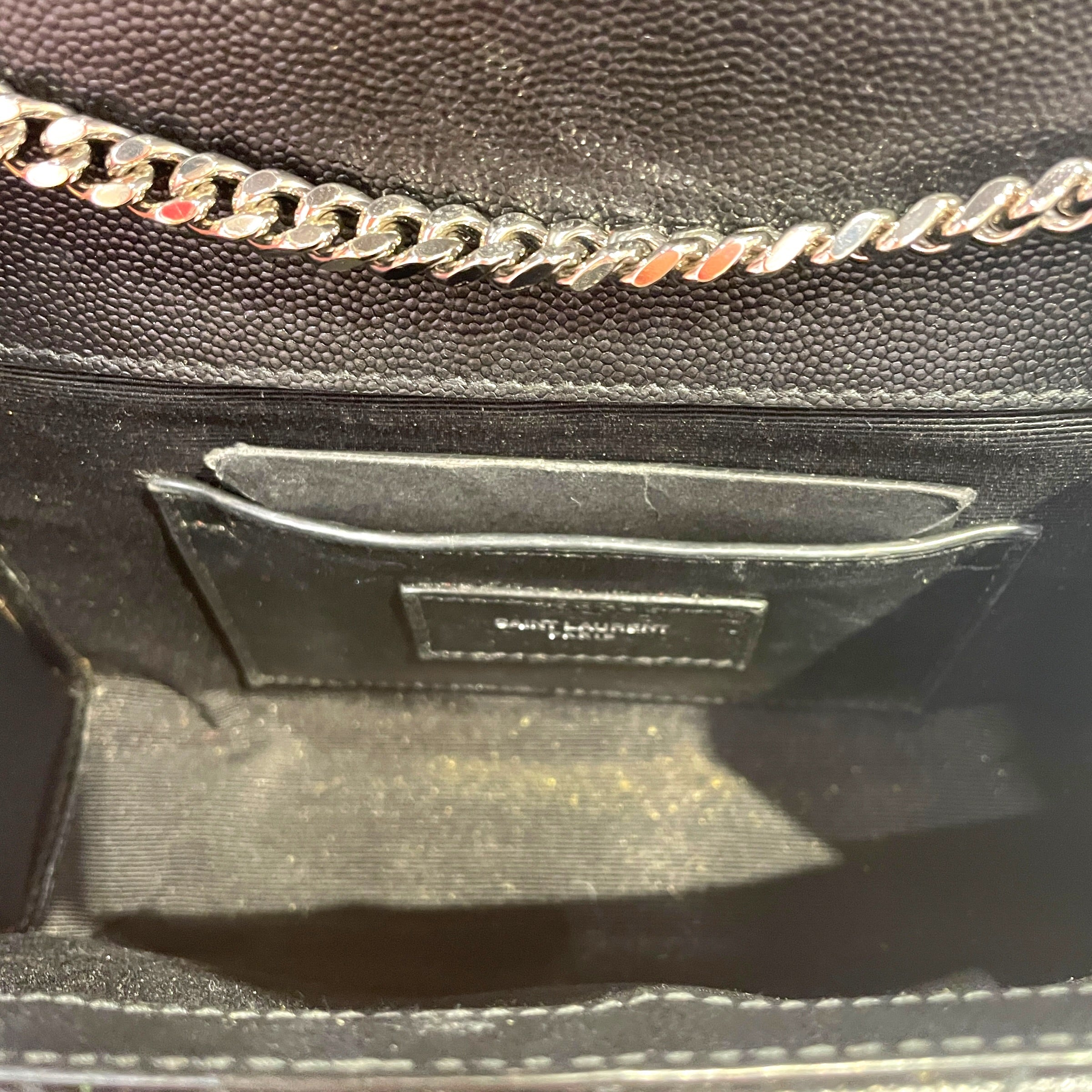 SAINT LAURENT/Cross Body Bag/Leather/BLK/small envelope quilted leather view 4