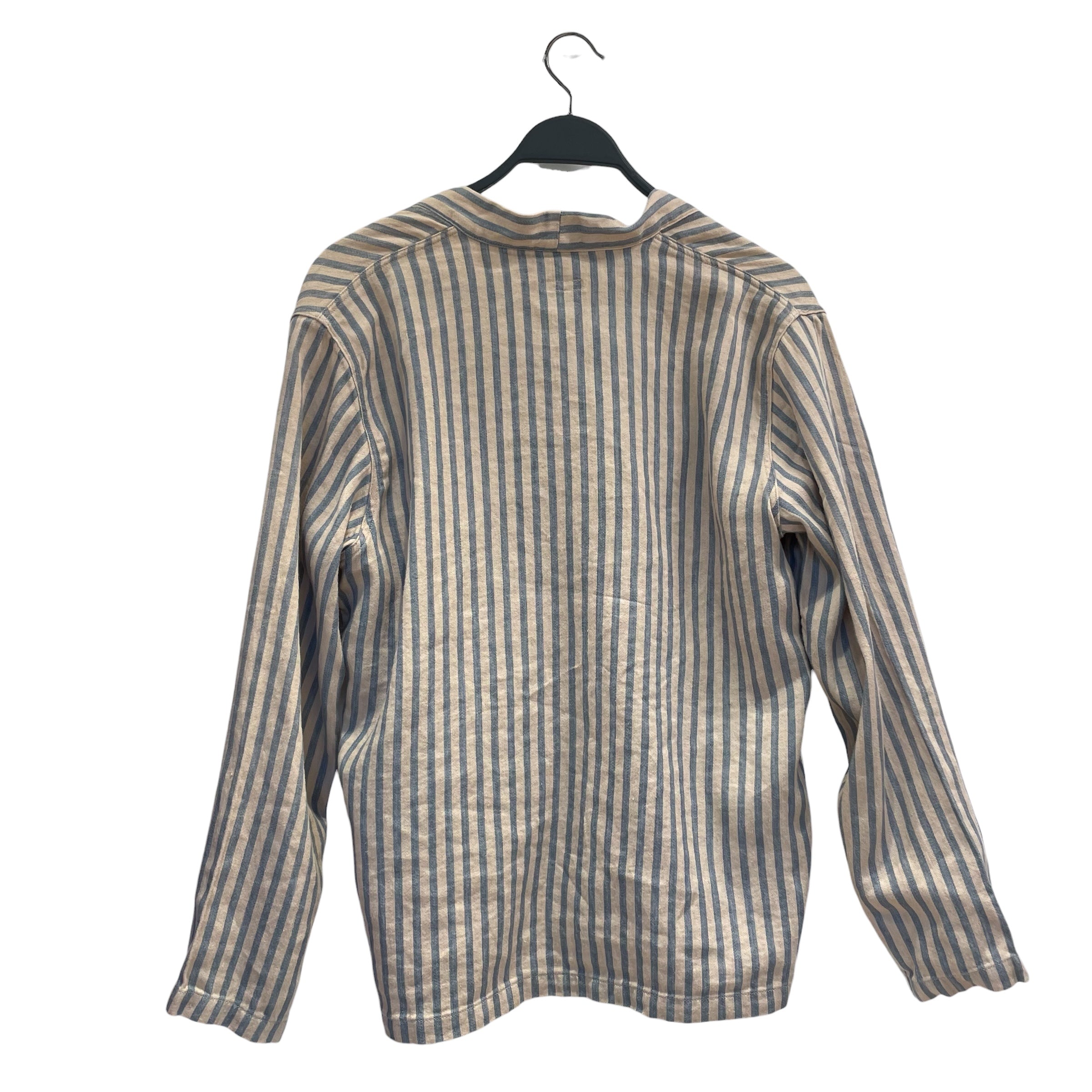 KAPITAL/Shirt/2/Linen/CRM/Stripe/NO BUTTONS/TIE BLUE STRIPE view 2