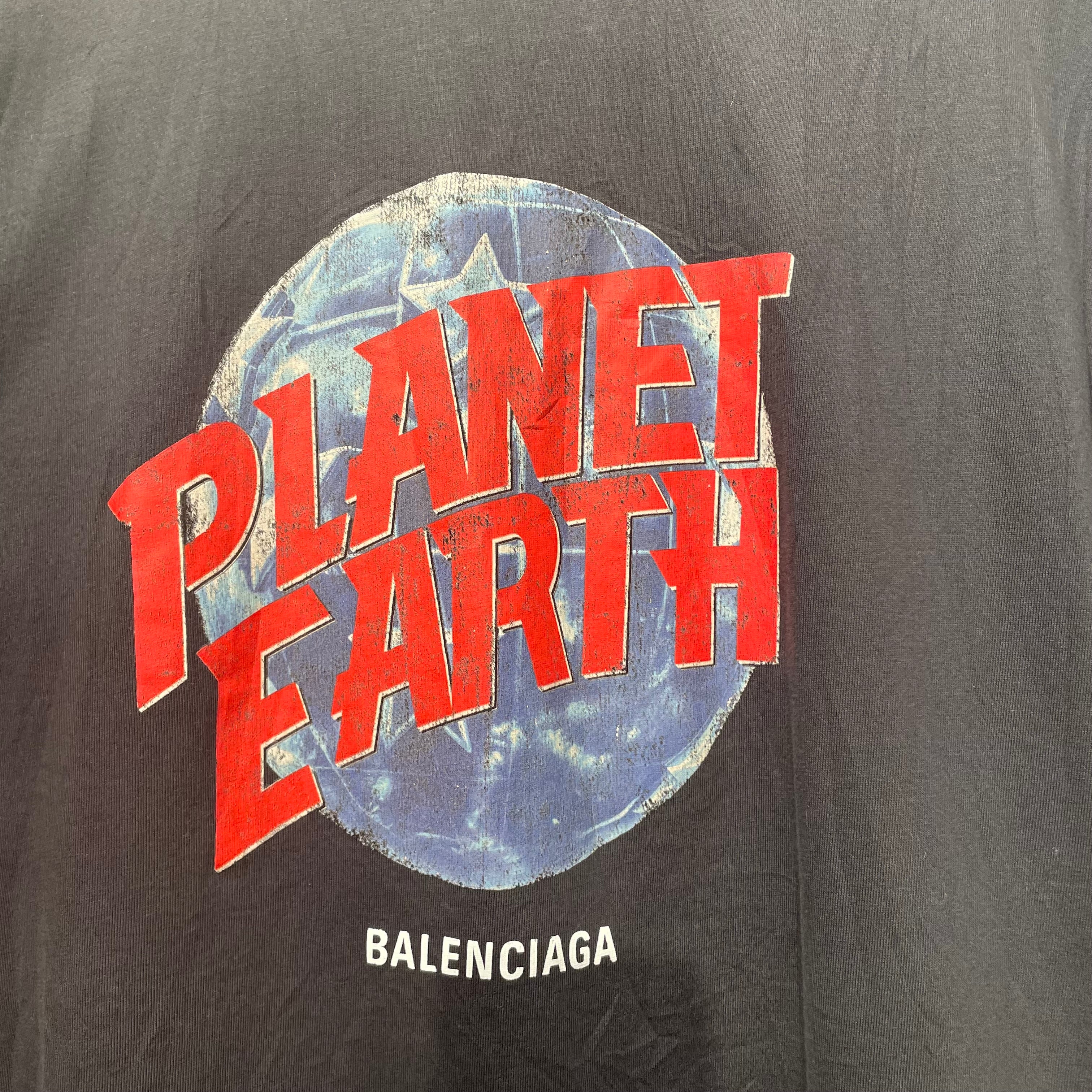 BALENCIAGA/T-Shirt/1/Cotton/BLK/Graphic/FW24 PLANET EARTH TEE view 3