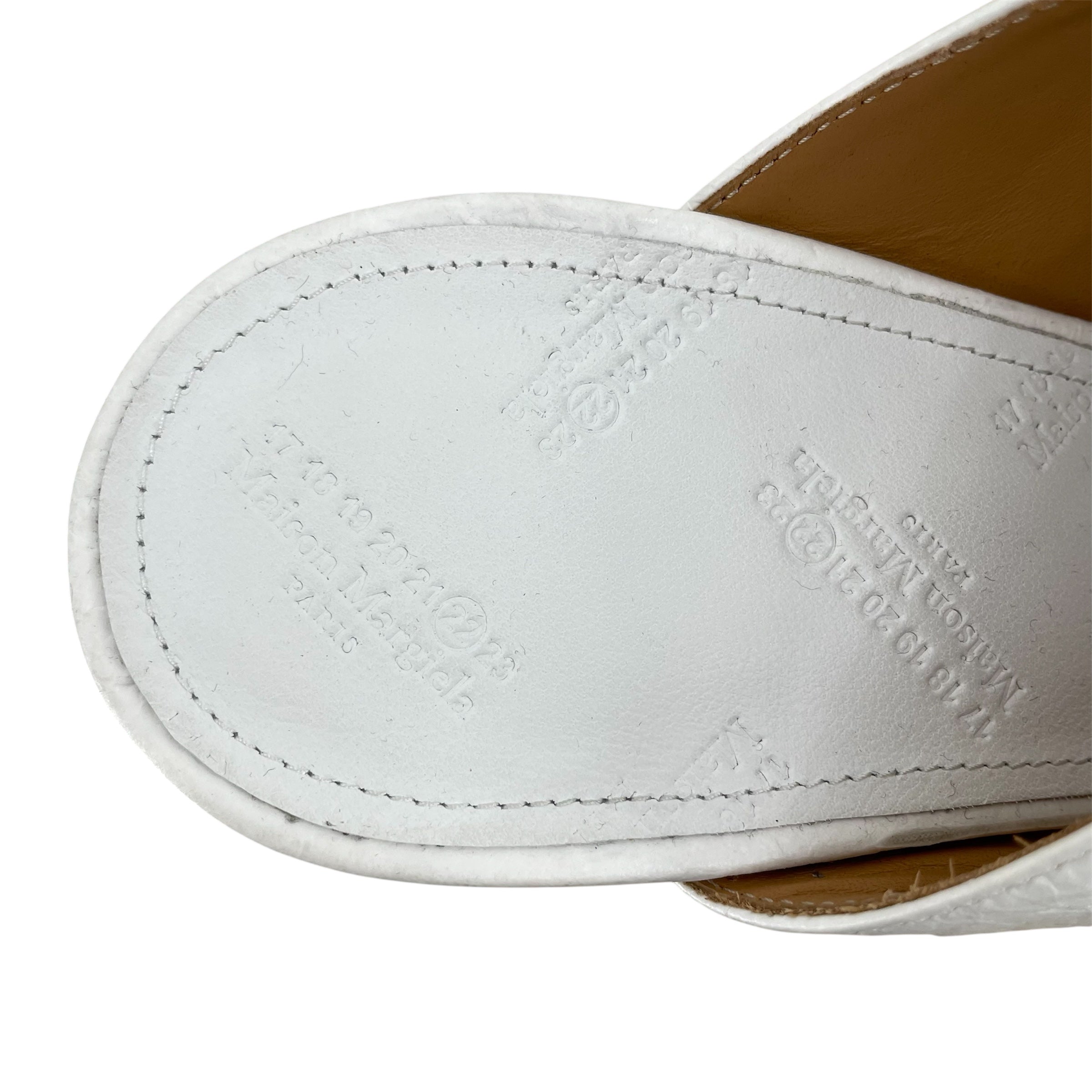 Maison Margiela/Heels/EU 41/Leather/WHT/CRINKLE LEATHER TABI OPEN TOE view 4
