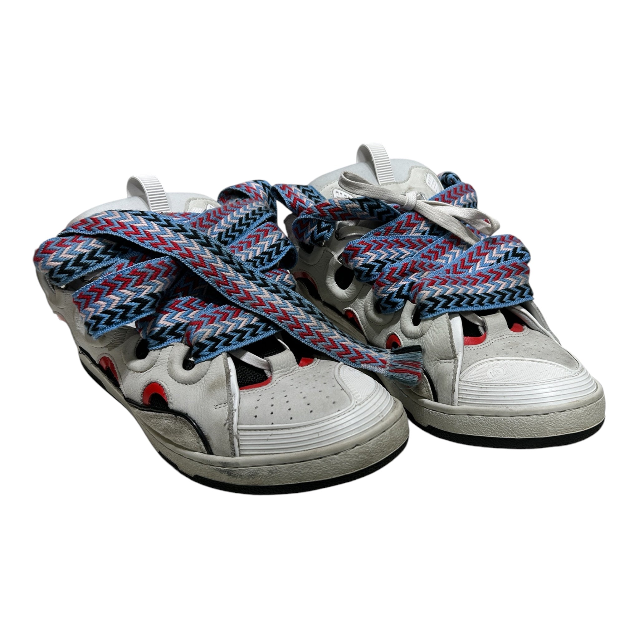 LANVIN/Low-Sneakers/US 12/WHT/CURB BABY BLUE RED LACES view 1