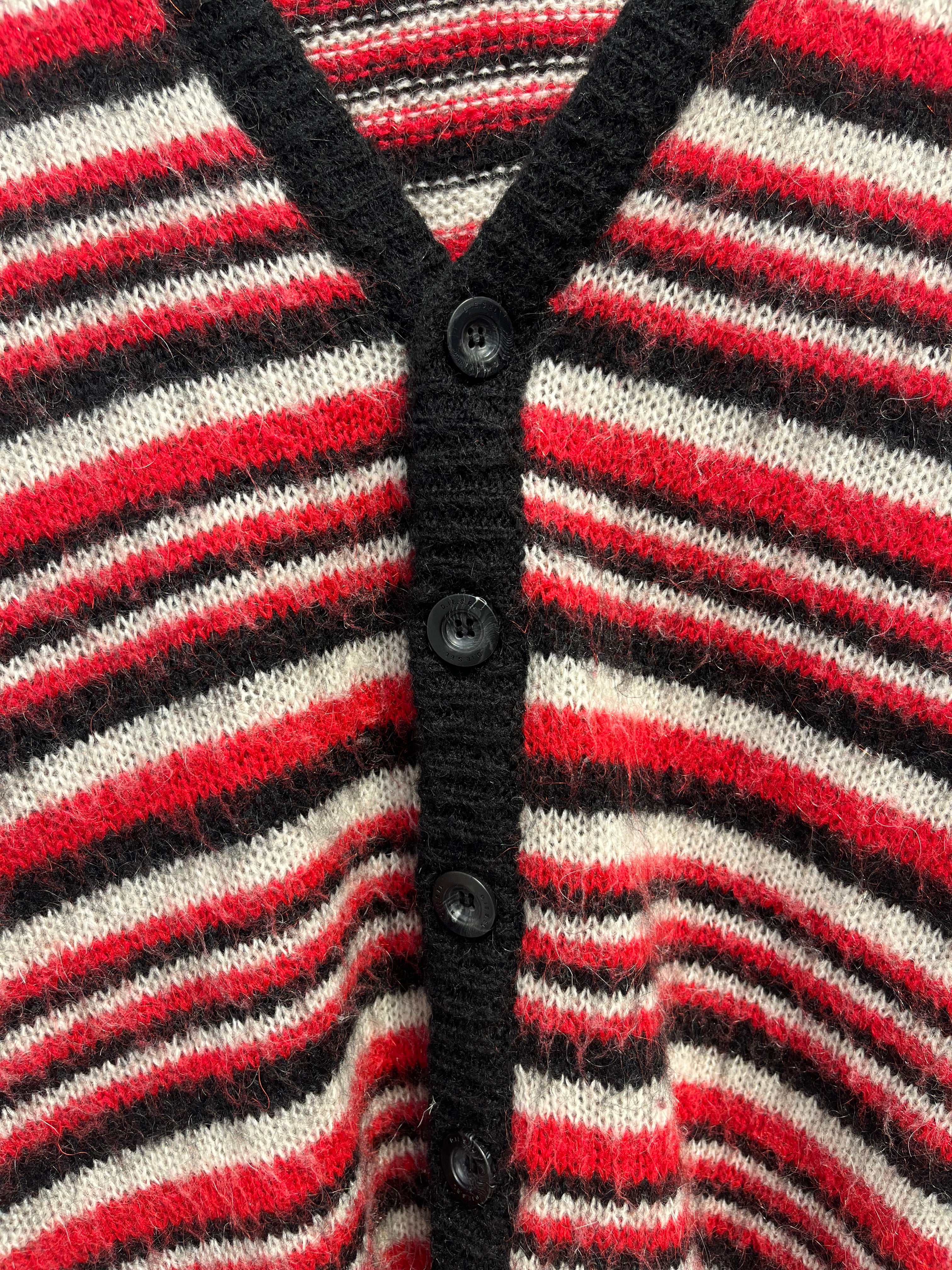 DIESEL/Cardigan/M/Stripe/Wool/BLK/MOHAIR STRIPE CARDIGAN view 5