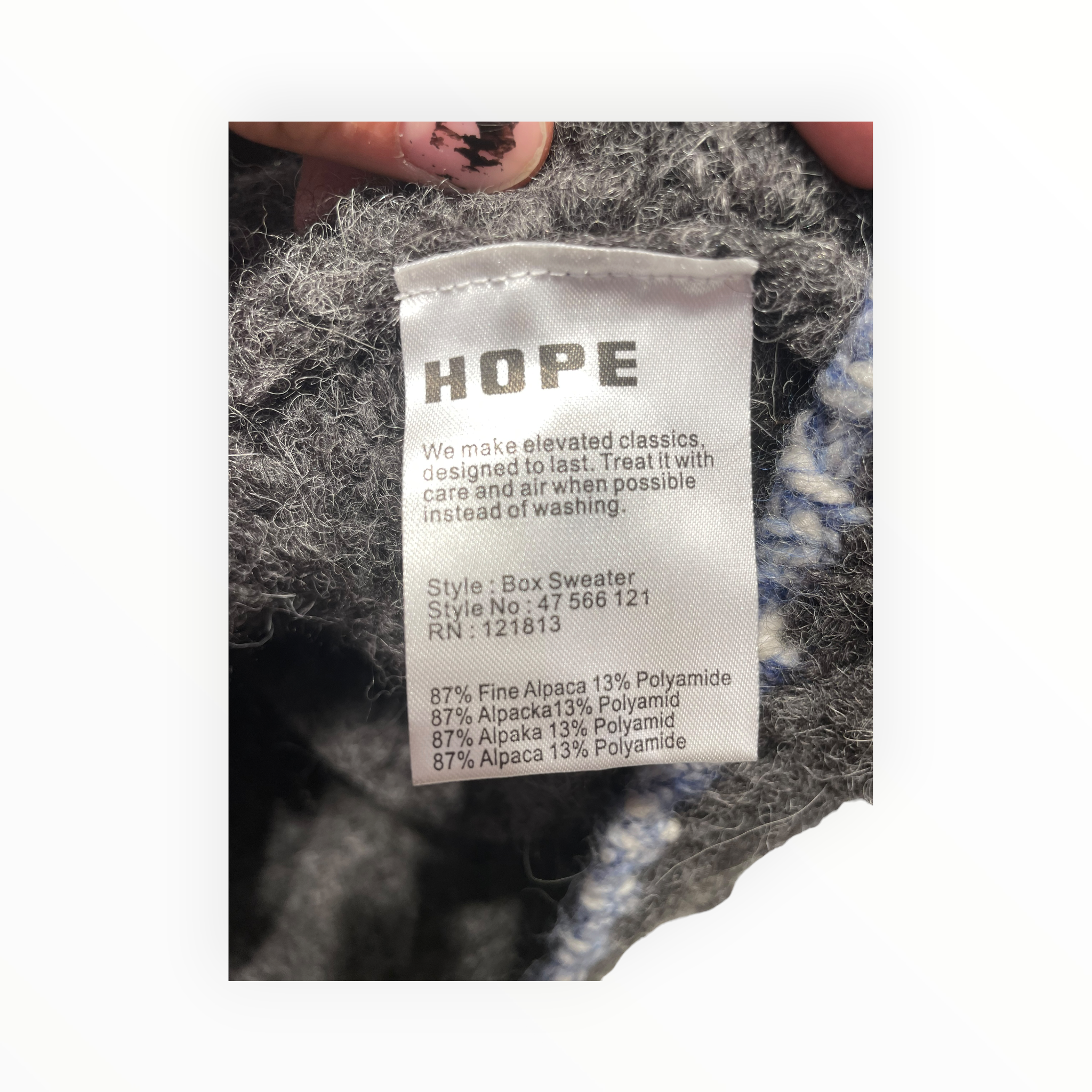 HOPE/Sweater/M/Cotton/BLK/Oversize/ view 4