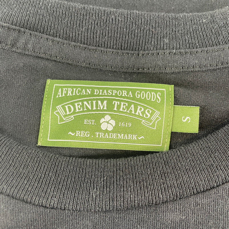 DENIM TEARS/T-Shirt/S/Cotton/BLK/IN THE BEGINNING... TEARS