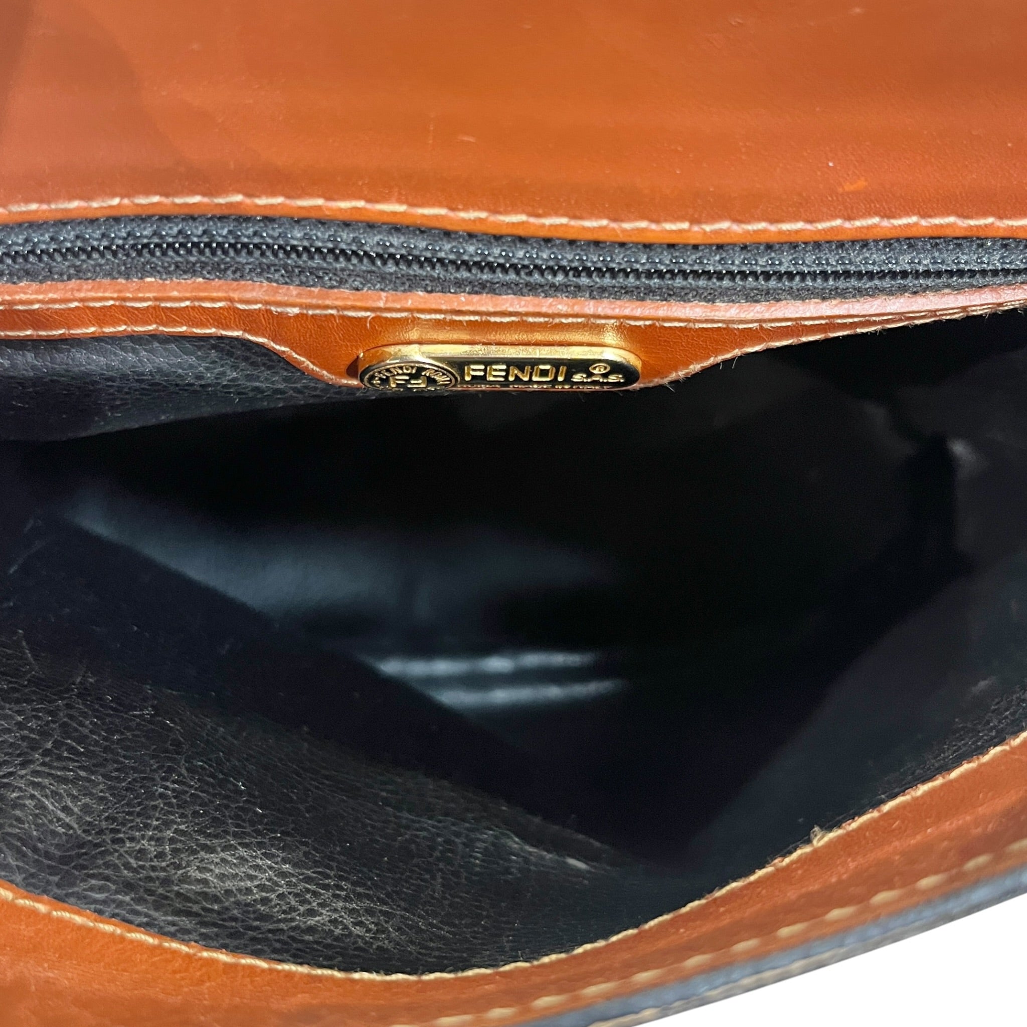FENDI/Cross Body Bag/Stripe/Leather/BRW/Pequin Vintage FF view 4