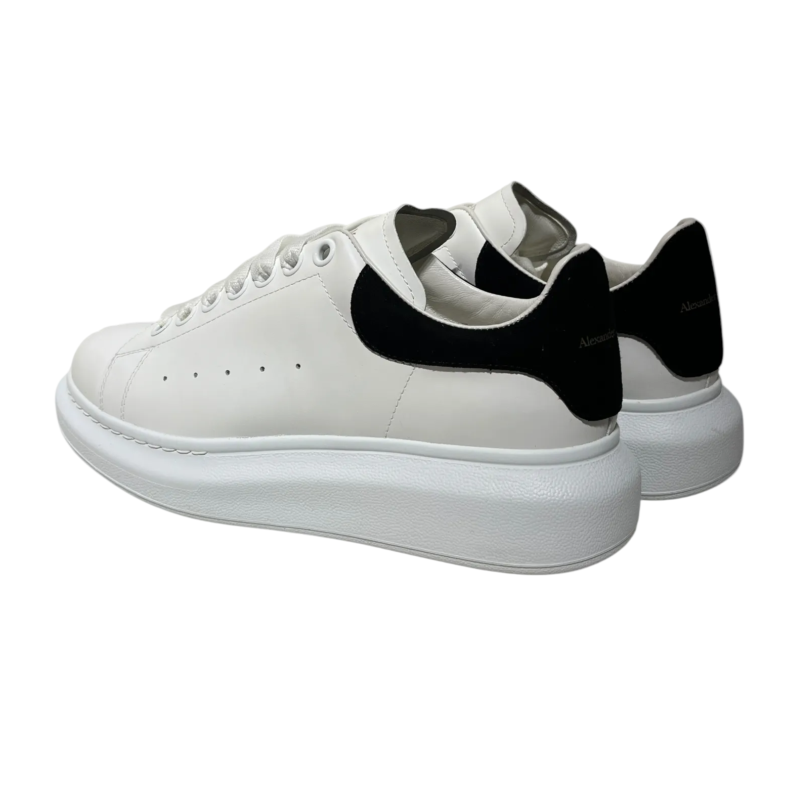 Alexander McQueen/Low-Sneakers/EU 38.5/Leather/WHT/BLACK SUEDE BACK view 2