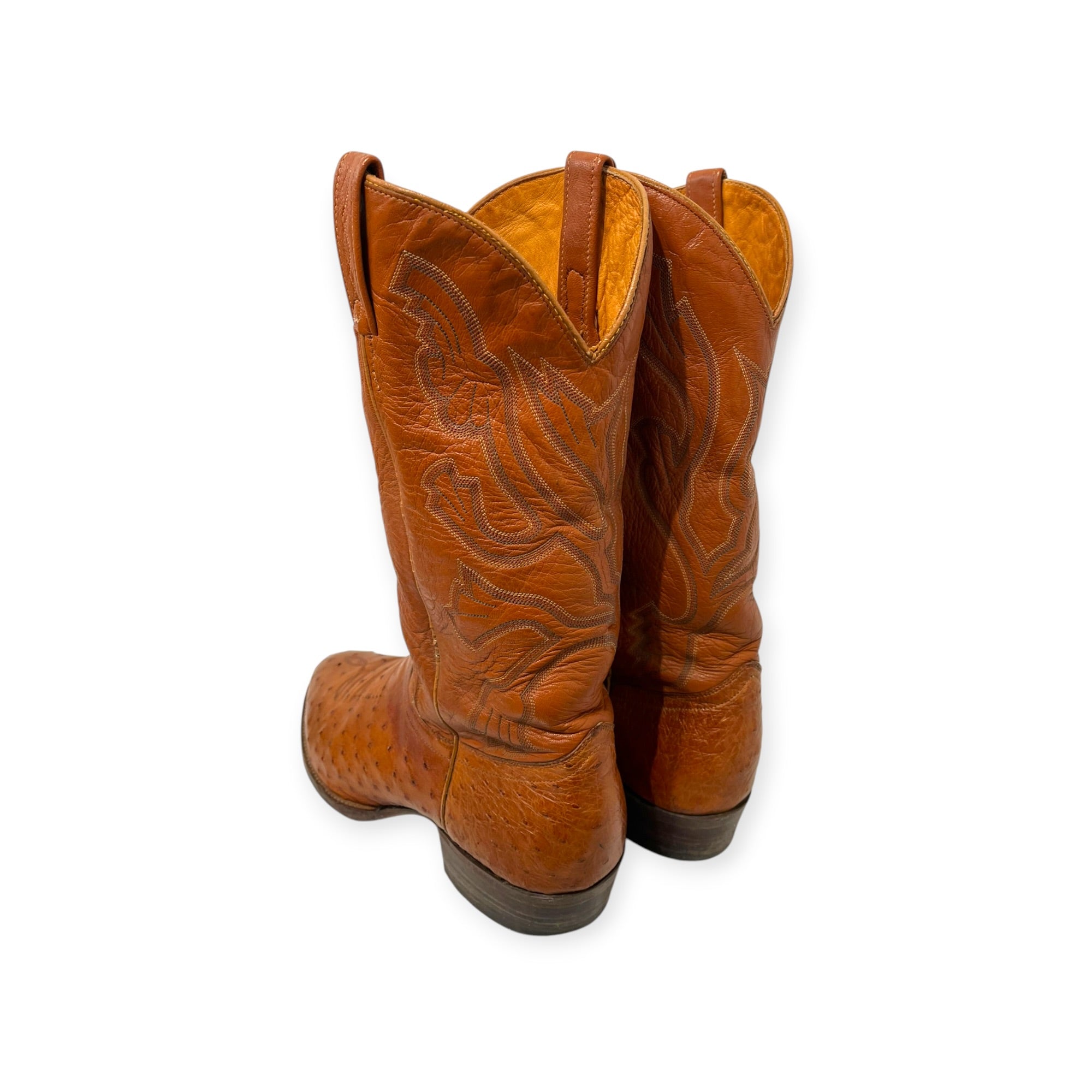 Vintage/Cowboy Boots/US 10/Leather/BRW/COGNAC OSTRICH QUILL view 3