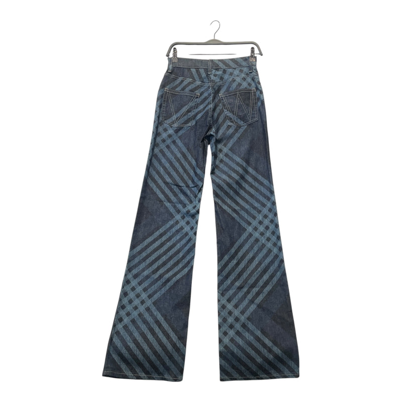 Vivienne Westwood/Wide Leg Pants/25/Plaid/Denim/IDG/