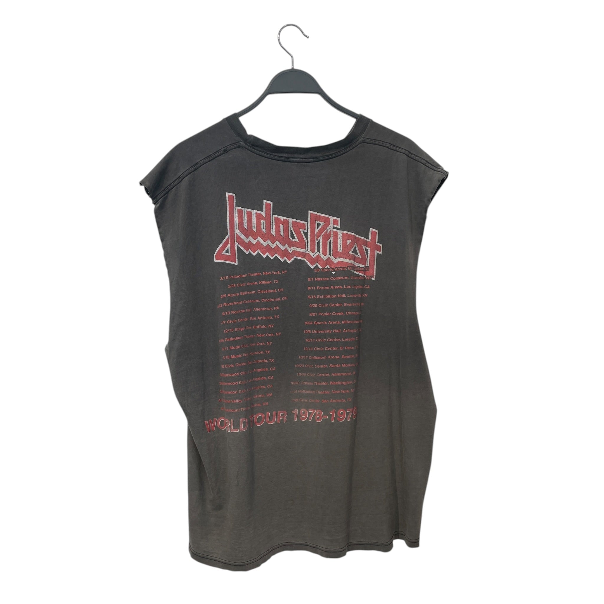 VINTAGE JUDAS PRIEST/T-Shirt/Cotton/GRY/Graphic/JUDAS PRIEST 1978-79 view 2