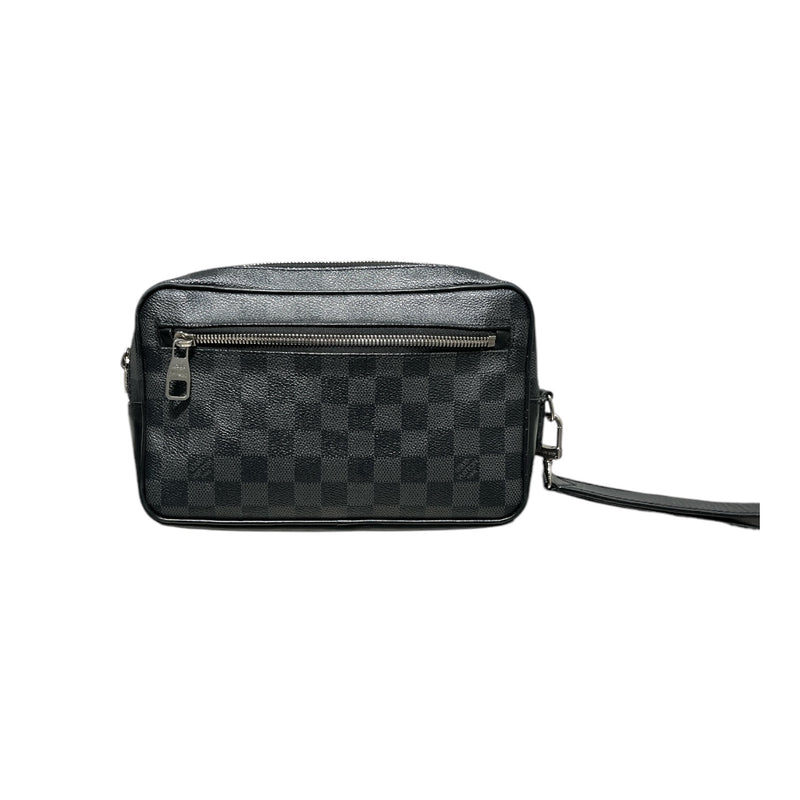 LOUIS VUITTON/Clutch Bag/Hombre Check/Leather/BLK/SR2156