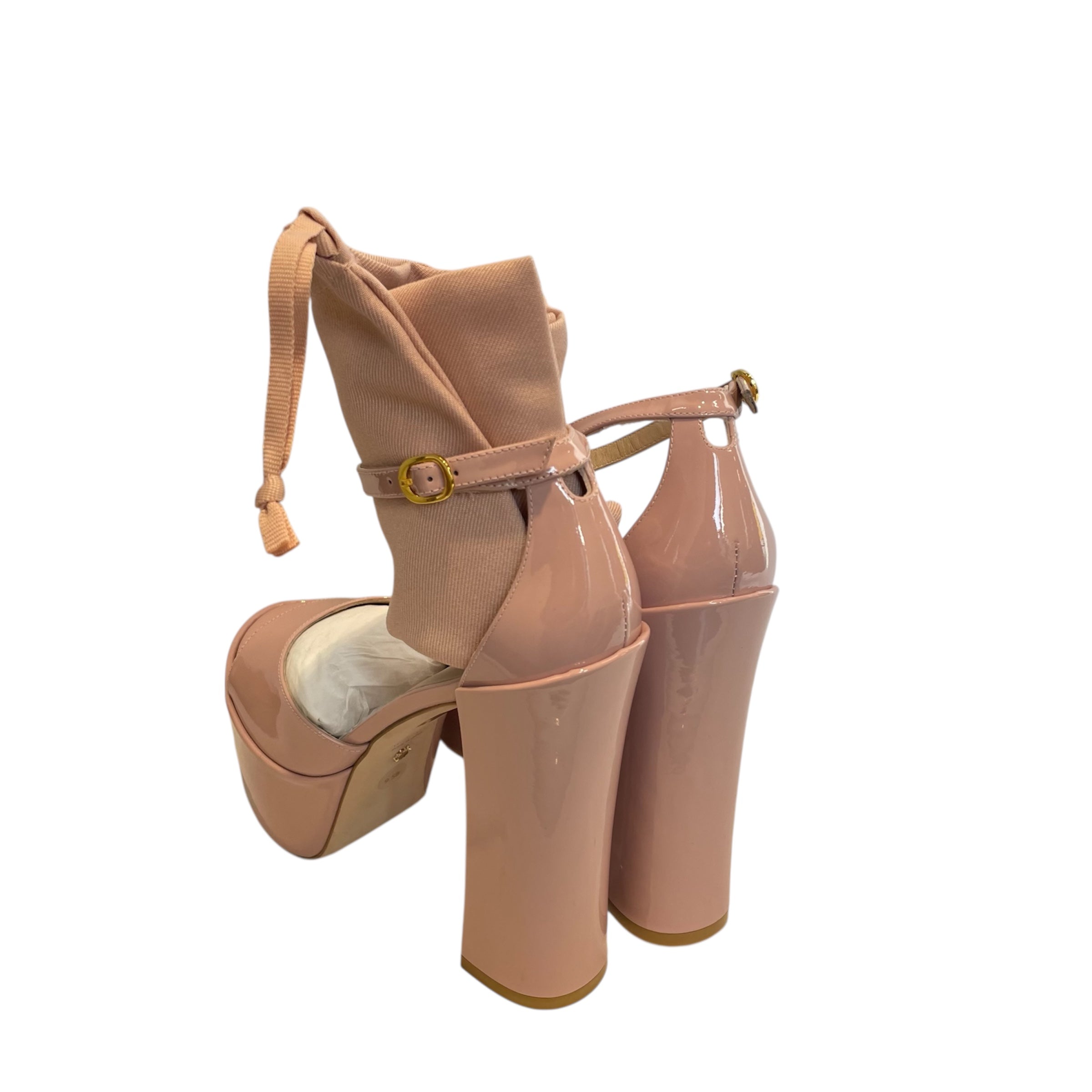 STUART WEITZMAN/Heels/US 9.5/Leather/PNK/pale pink open toe platforn view 2