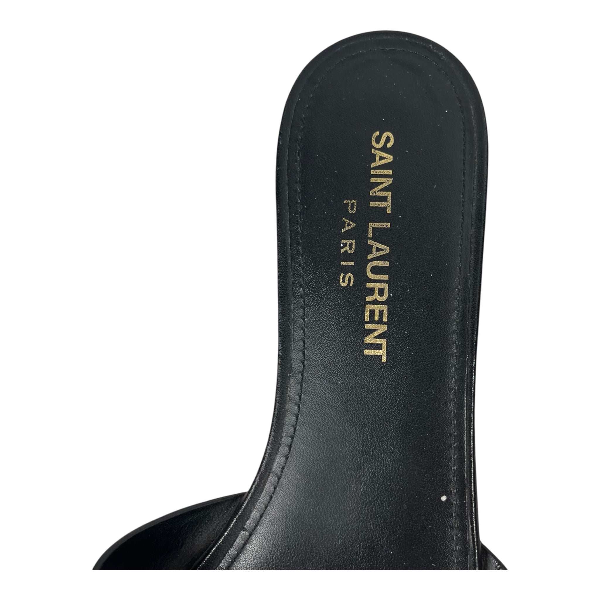 SAINT LAURENT/Sandals/EU 36.5/Leather/BLK/Open-Toe/Tribute Sandals view 3