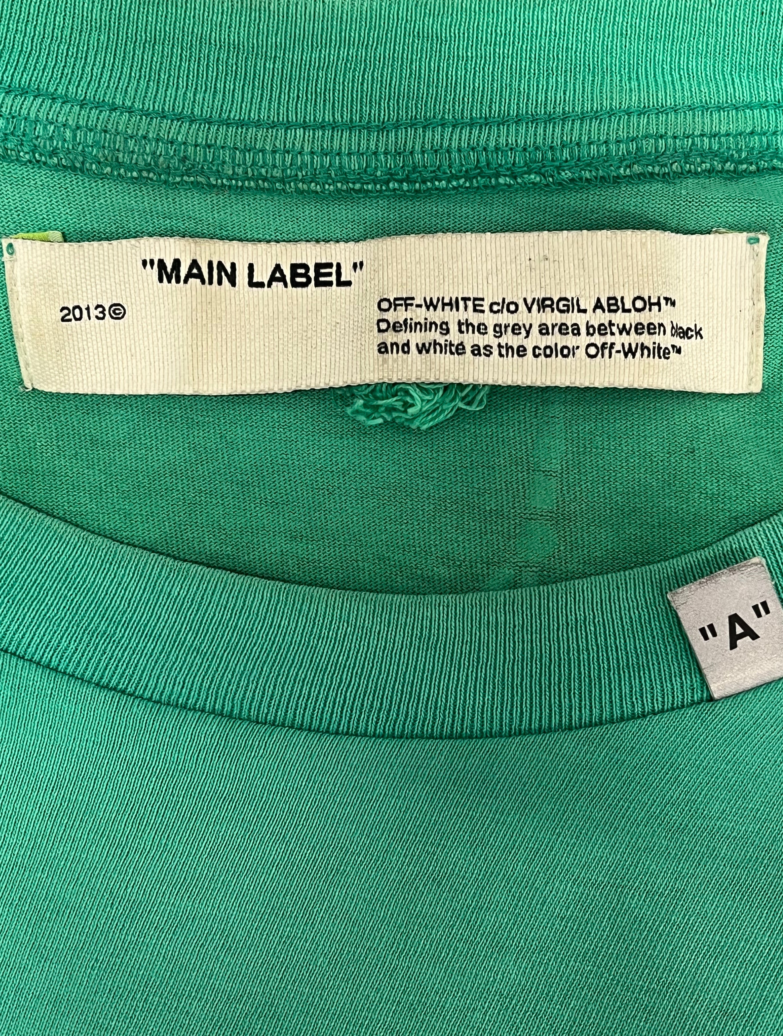 OFF-WHITE/T-Shirt/XL/Cotton/GRN/Fence Arow logo view 3