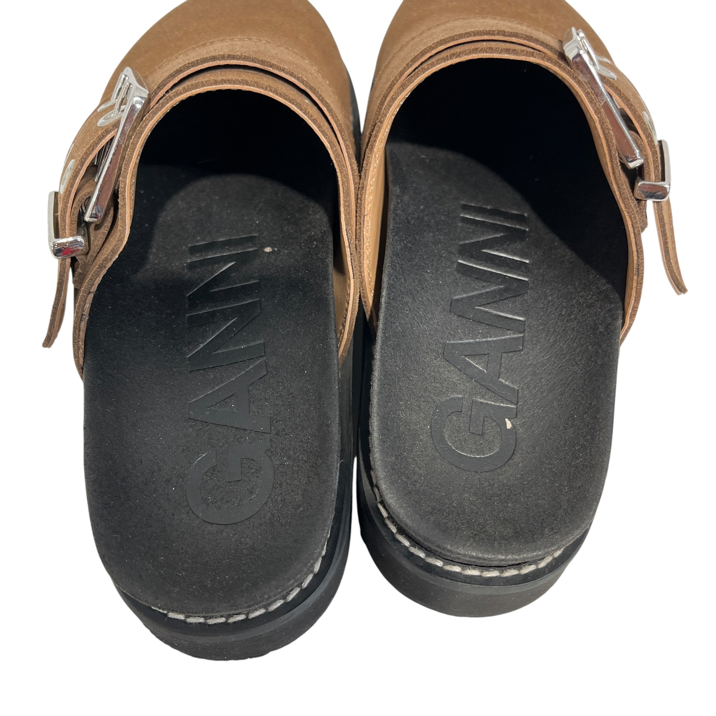 GANNI/Loafers/US 5/Suede/CRM/Buckle Mule view 3