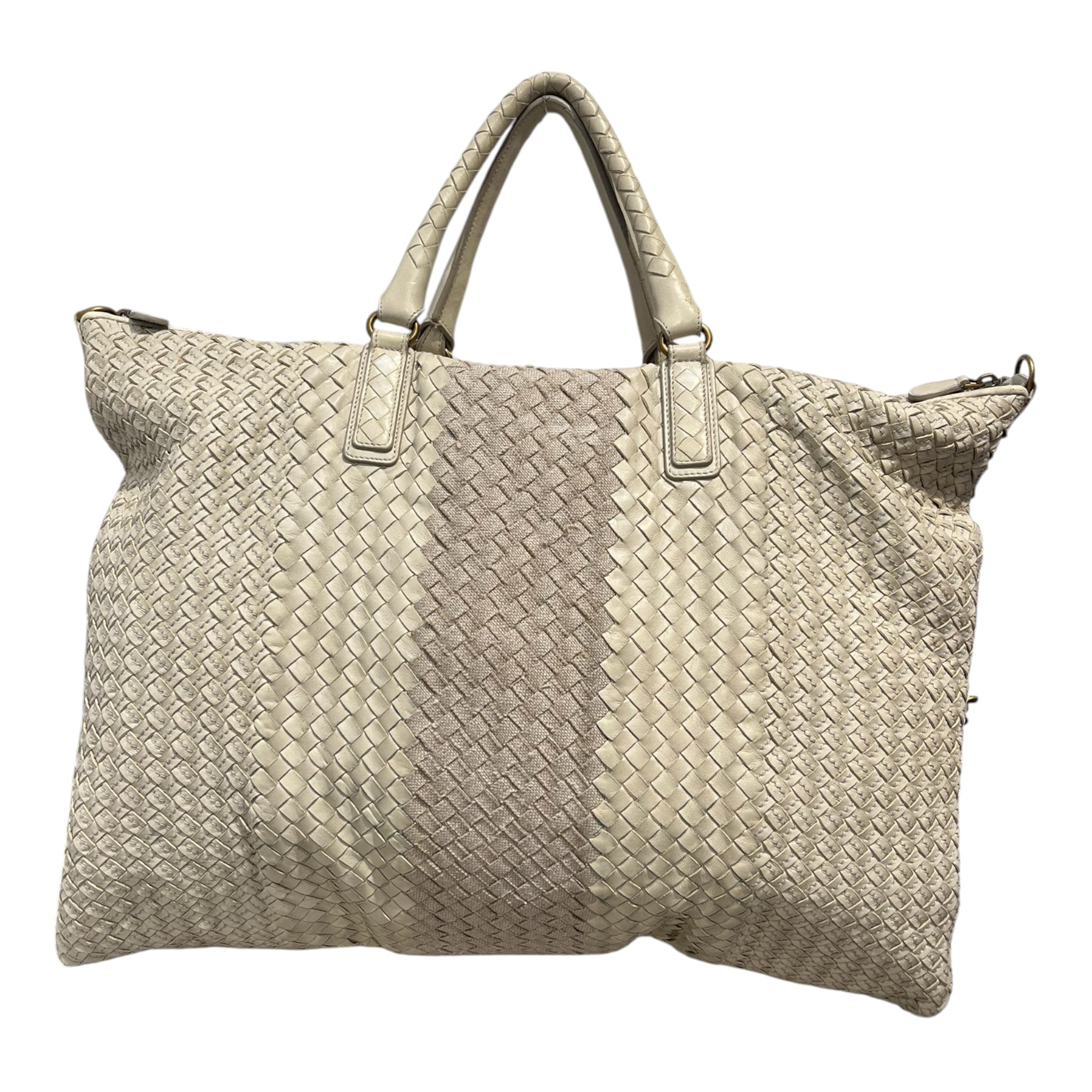 BOTTEGA VENETA/Tote Bag/Leather/CRM/WAFFLE/ COTTON MIDDLE view 2