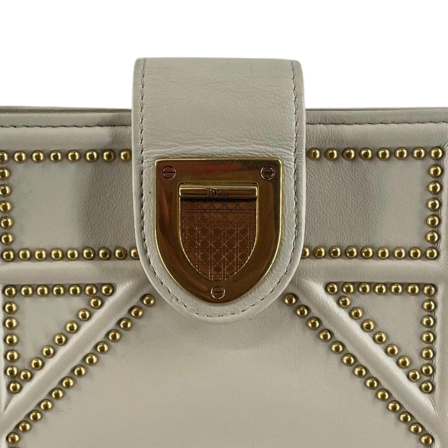 Christian Dior/Cross Body Bag/Leather/WHT/GOLD STUD HARDWARE view 5