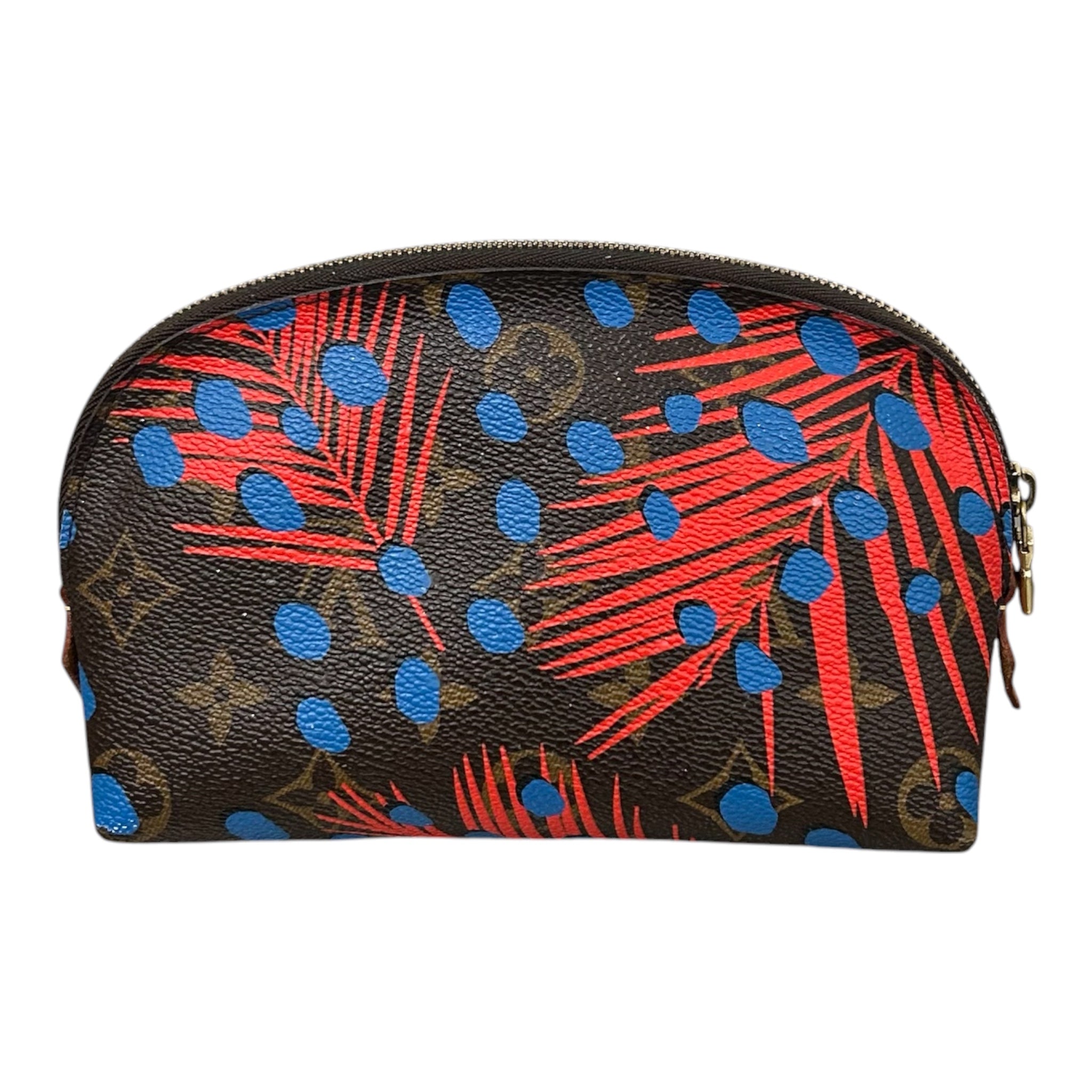 LOUIS VUITTON/Pouch/All Over Print/Leather/BRW/jungle dots view 2