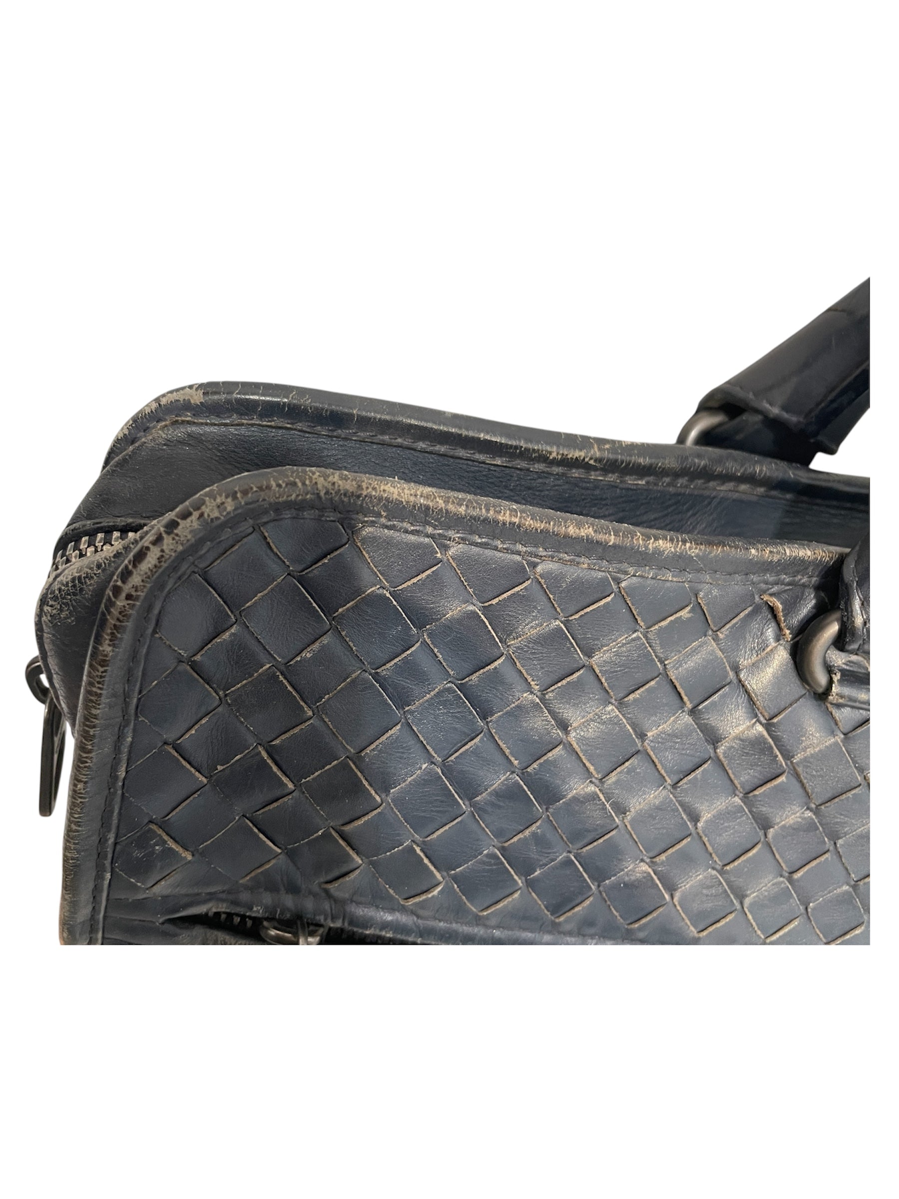 BOTTEGA VENETA/Briefcase/Leather/NVY/Intrecciato Top Zip view 3