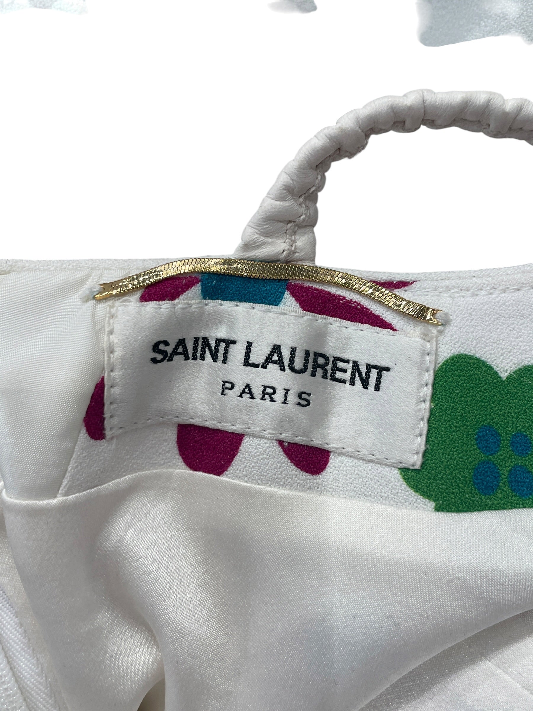 SAINT LAURENT/Dress/4/Floral Pattern/Cotton/WHT/BUTTONFLOWERS view 4