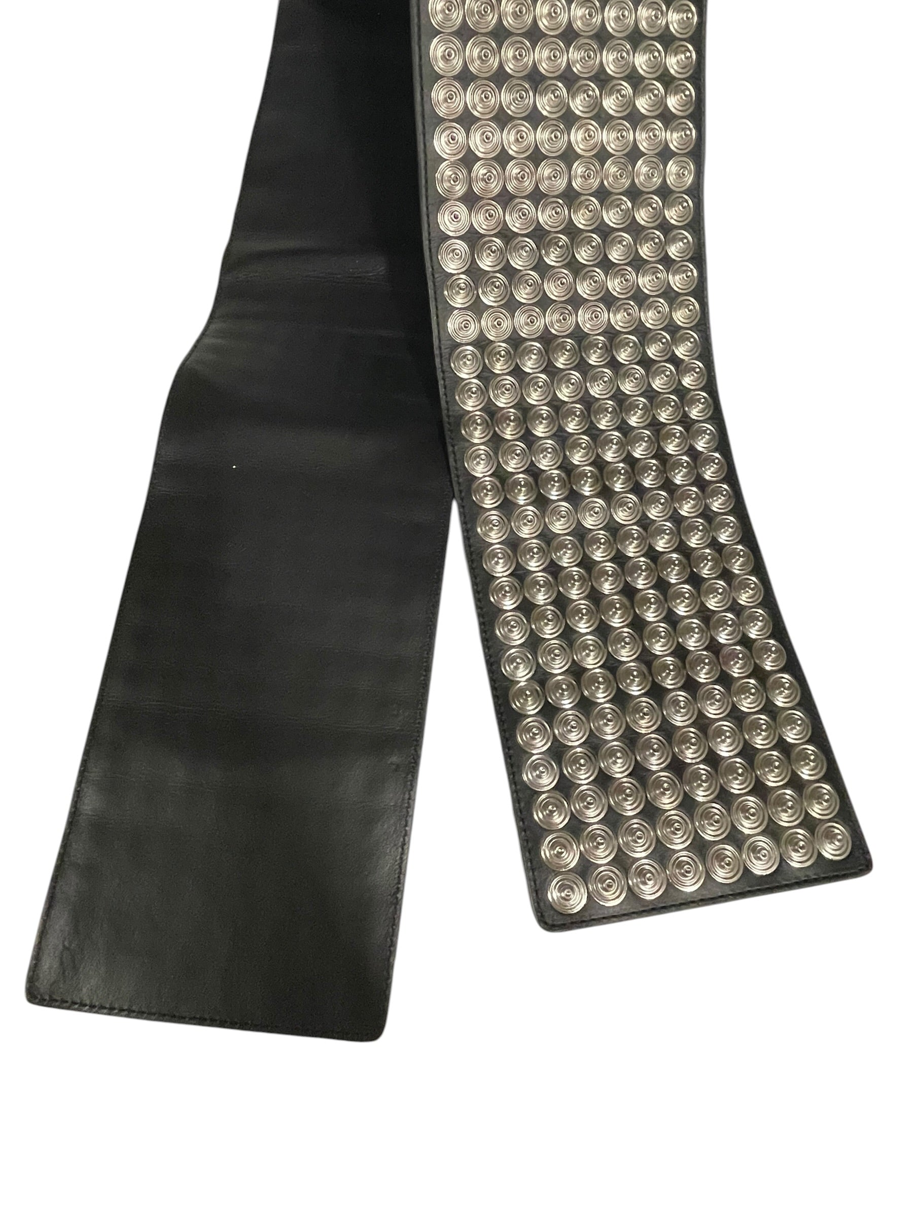 ANN DEMEULEMEESTER/Belt/Leather/BLK/L's/button stud belt view 2
