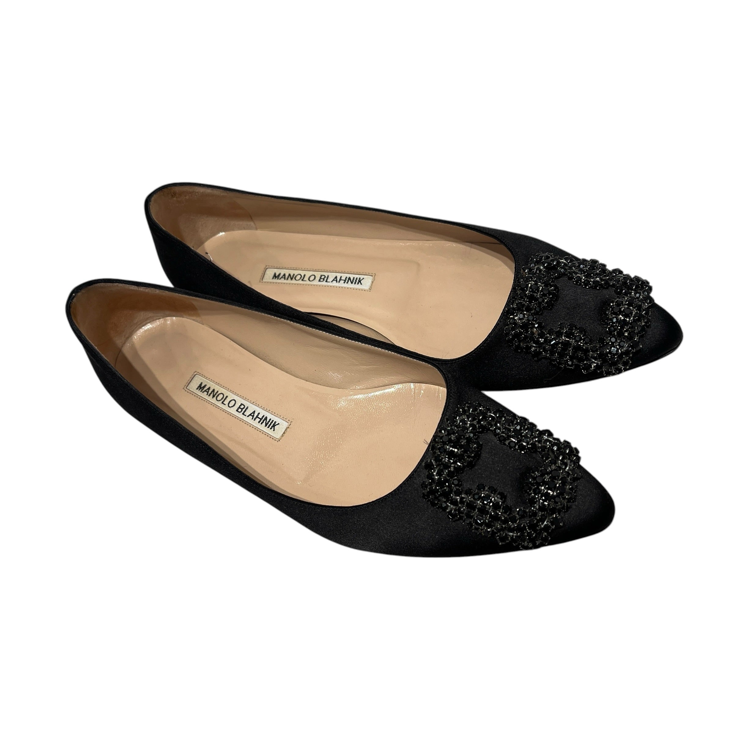 MANOLO BLAHNIK/Flat Shoes/EU 36.5/BLK/jewel flat view 12