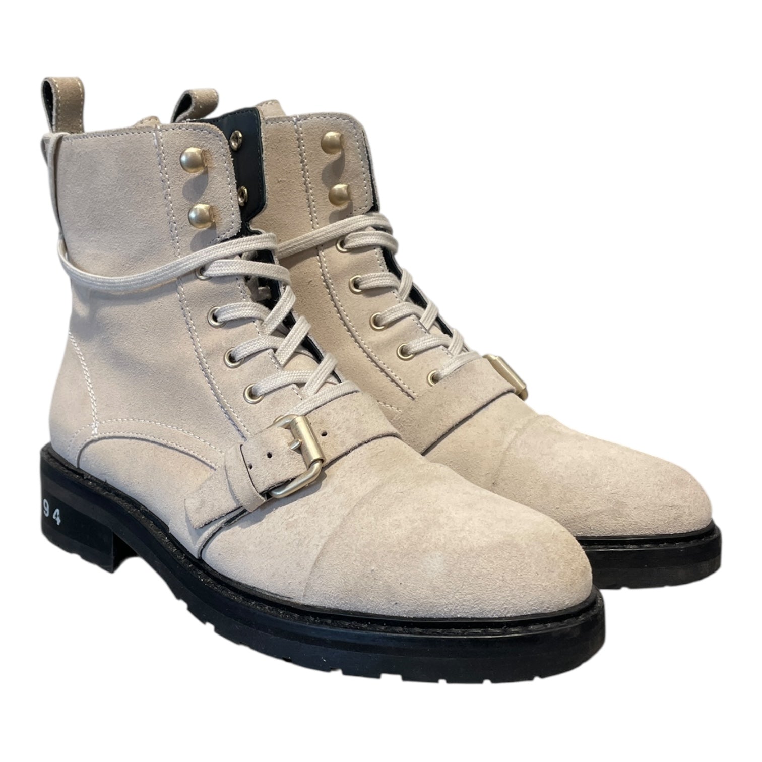 ALLSAINTS/Lace Up Boots/US 9/Suede/CRM/DONITA COMBAT BOOTS/ BUCKLE view 1