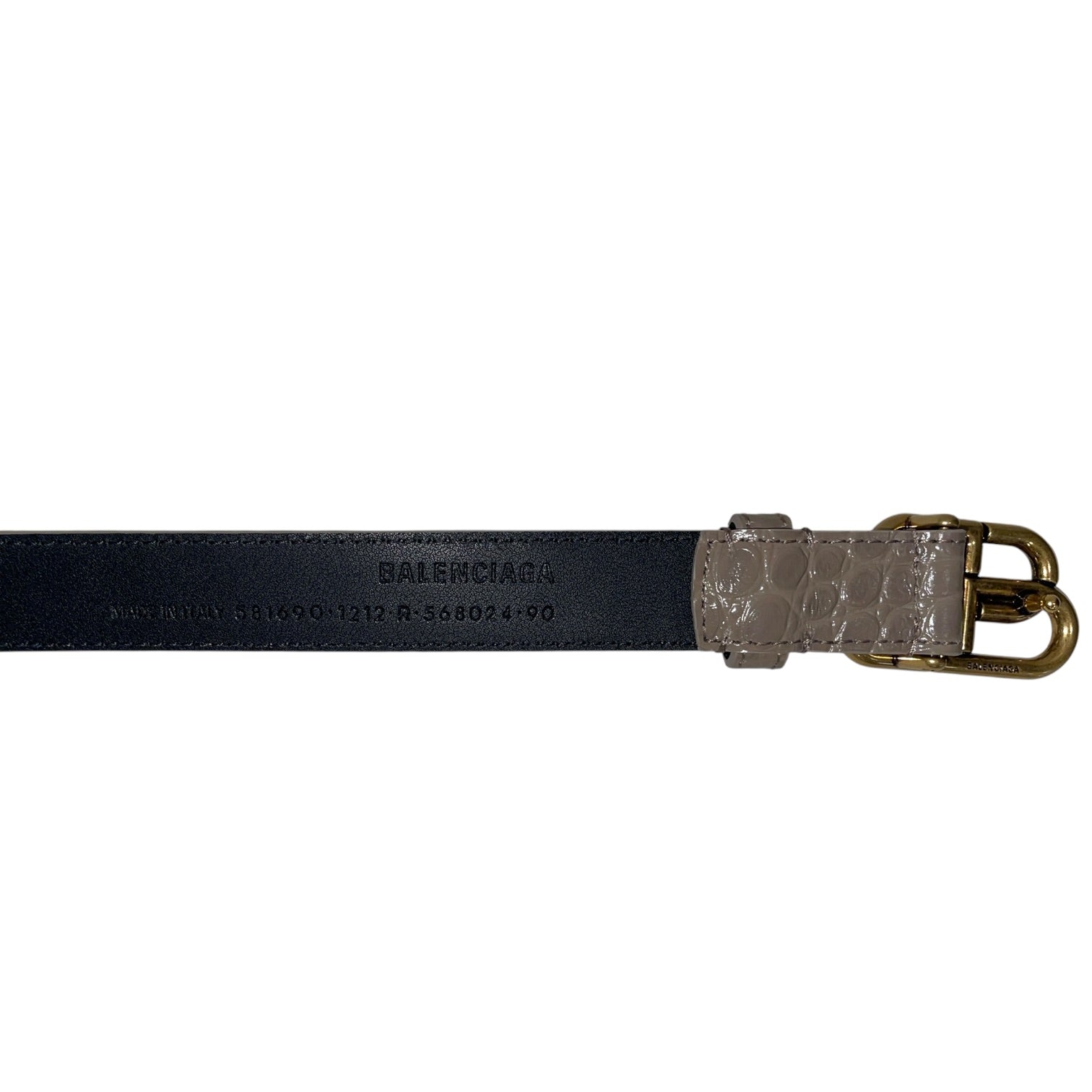 BALENCIAGA/Belt/Leather/BRW/TAUPE GOLD BB BUCKLE CROC view 3