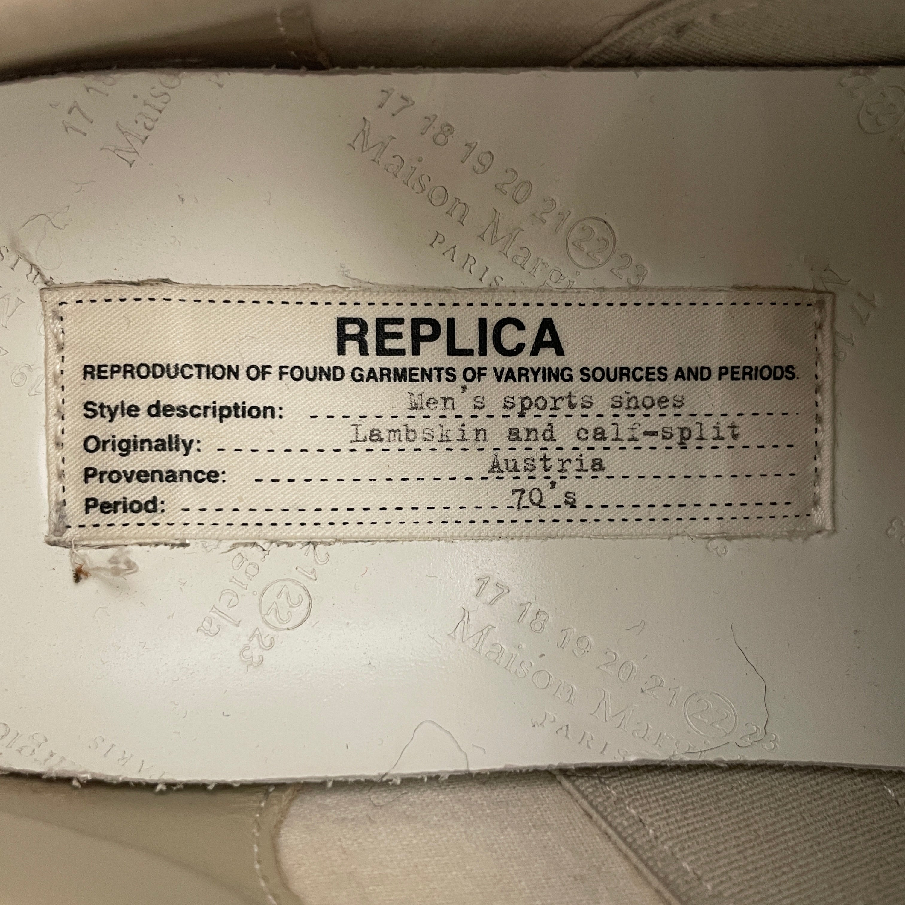Maison Margiela/Low-Sneakers/EU 38.5/Leather/WHT/REPLICA GATS view 3