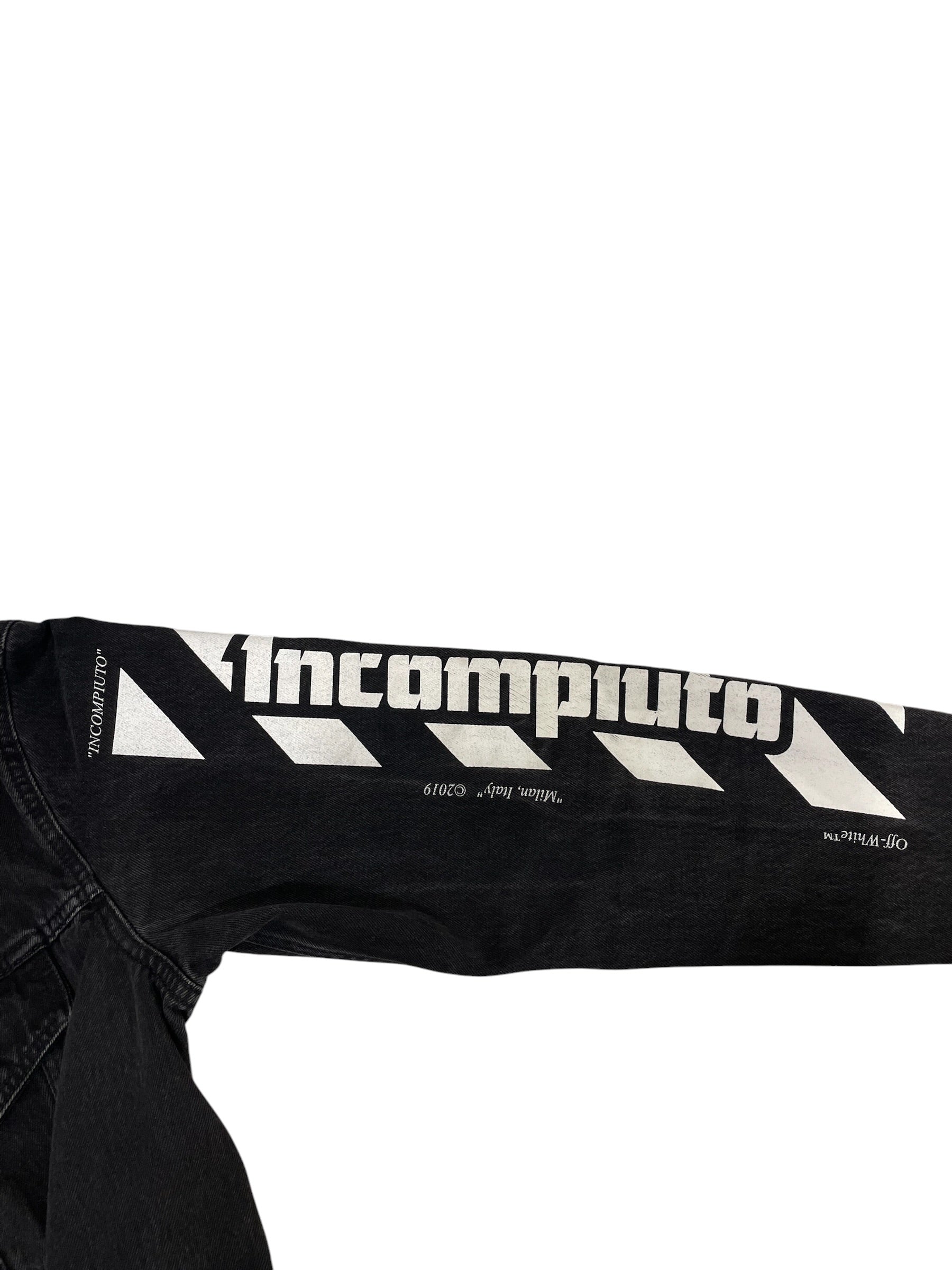 OFF-WHITE/Denim Jkt/M/Cotton/BLK/Graphic/incompleto jacket view 6