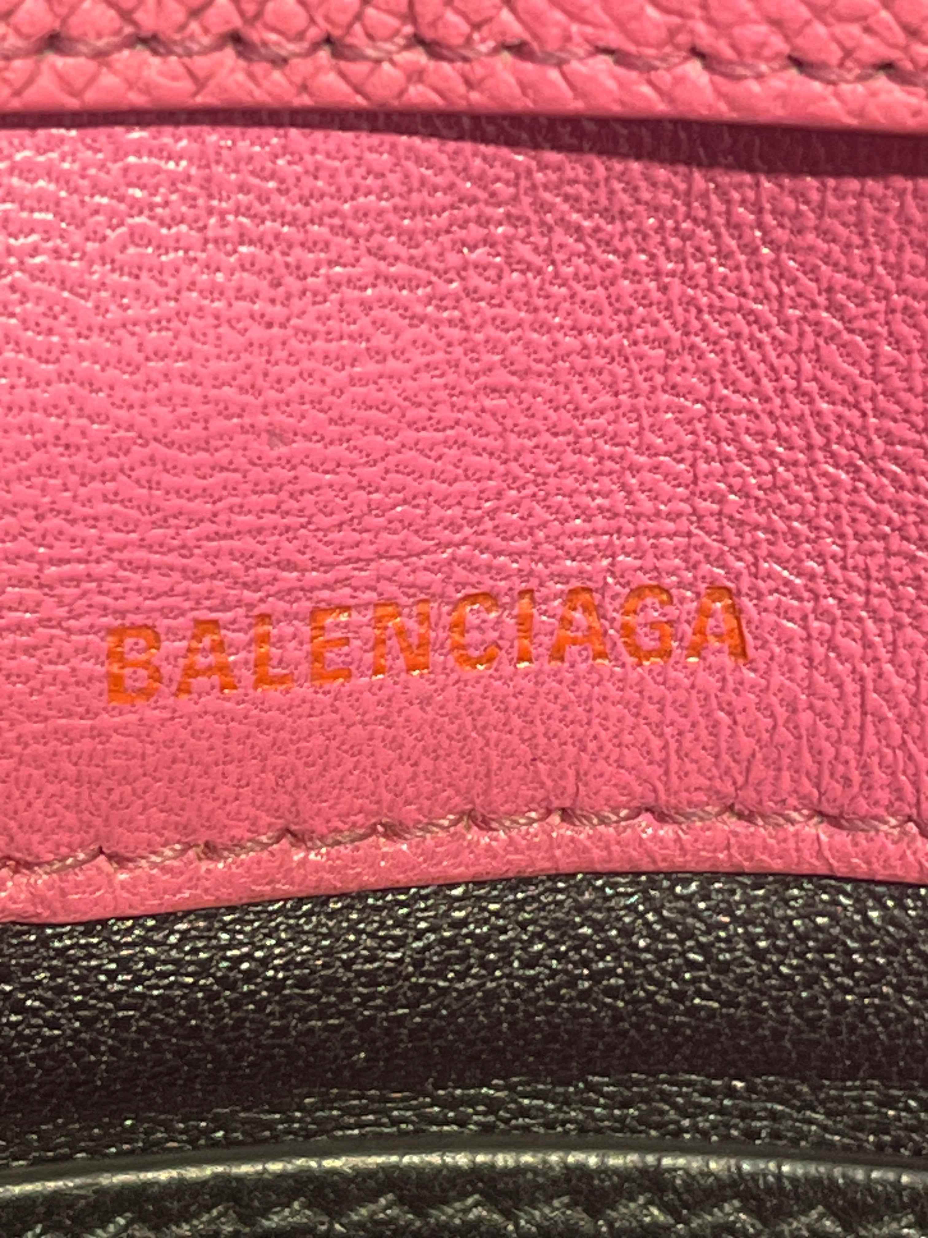 BALENCIAGA/Bag/Leather/PNK/ville day black logo view 6