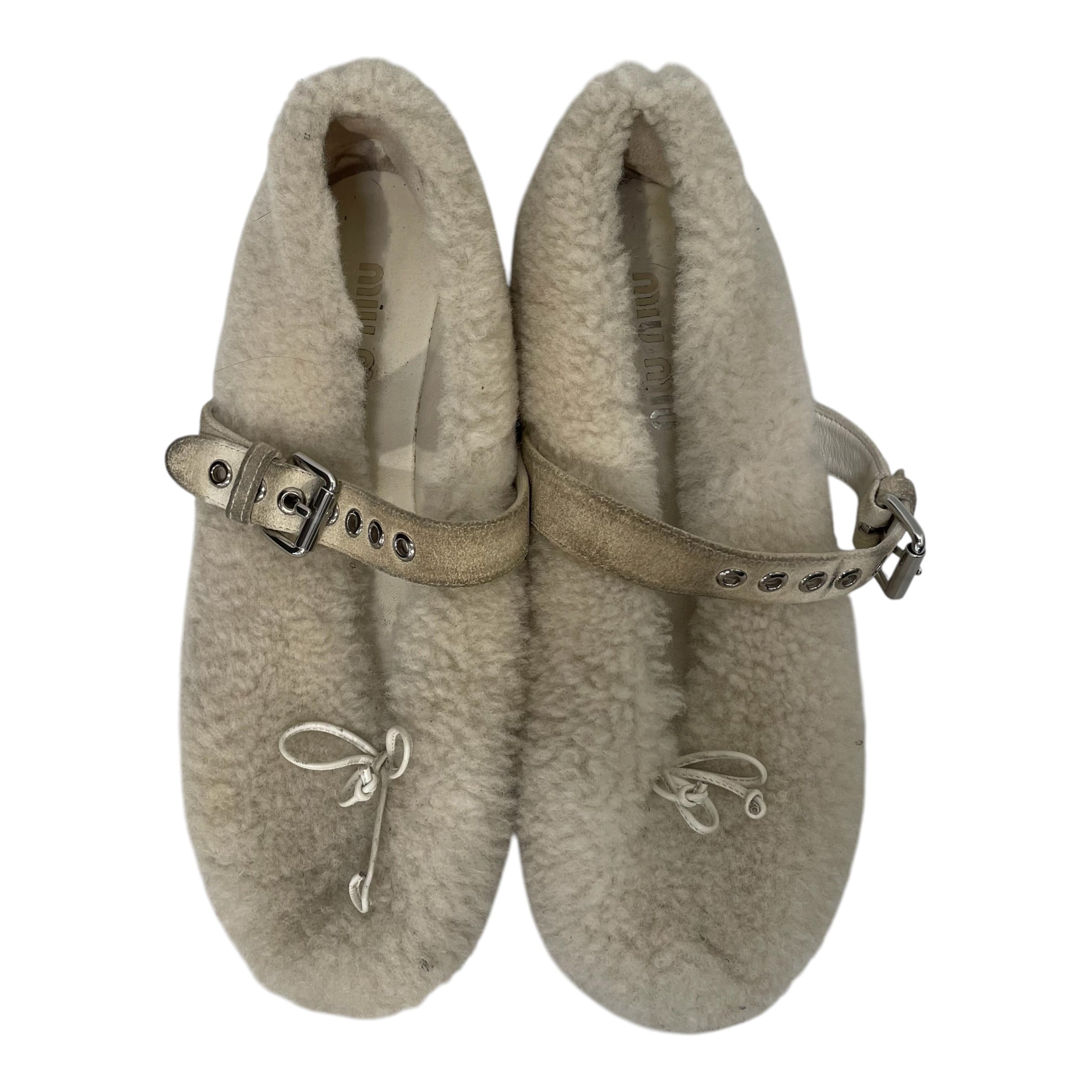 MIU MIU/Flat Shoes/EU 39.5/CRM/shearling view 5