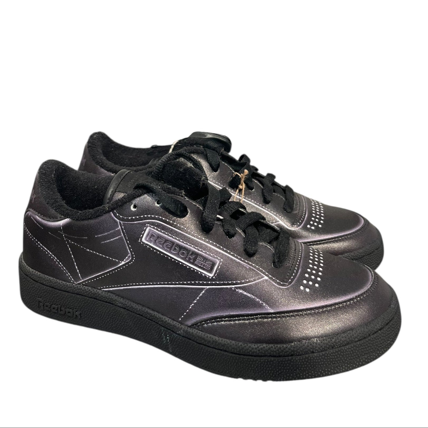 Maison Margiela/Reebok/Low-Sneakers/US 7/Polyester/BLK/PRINTED STITCHING view 1