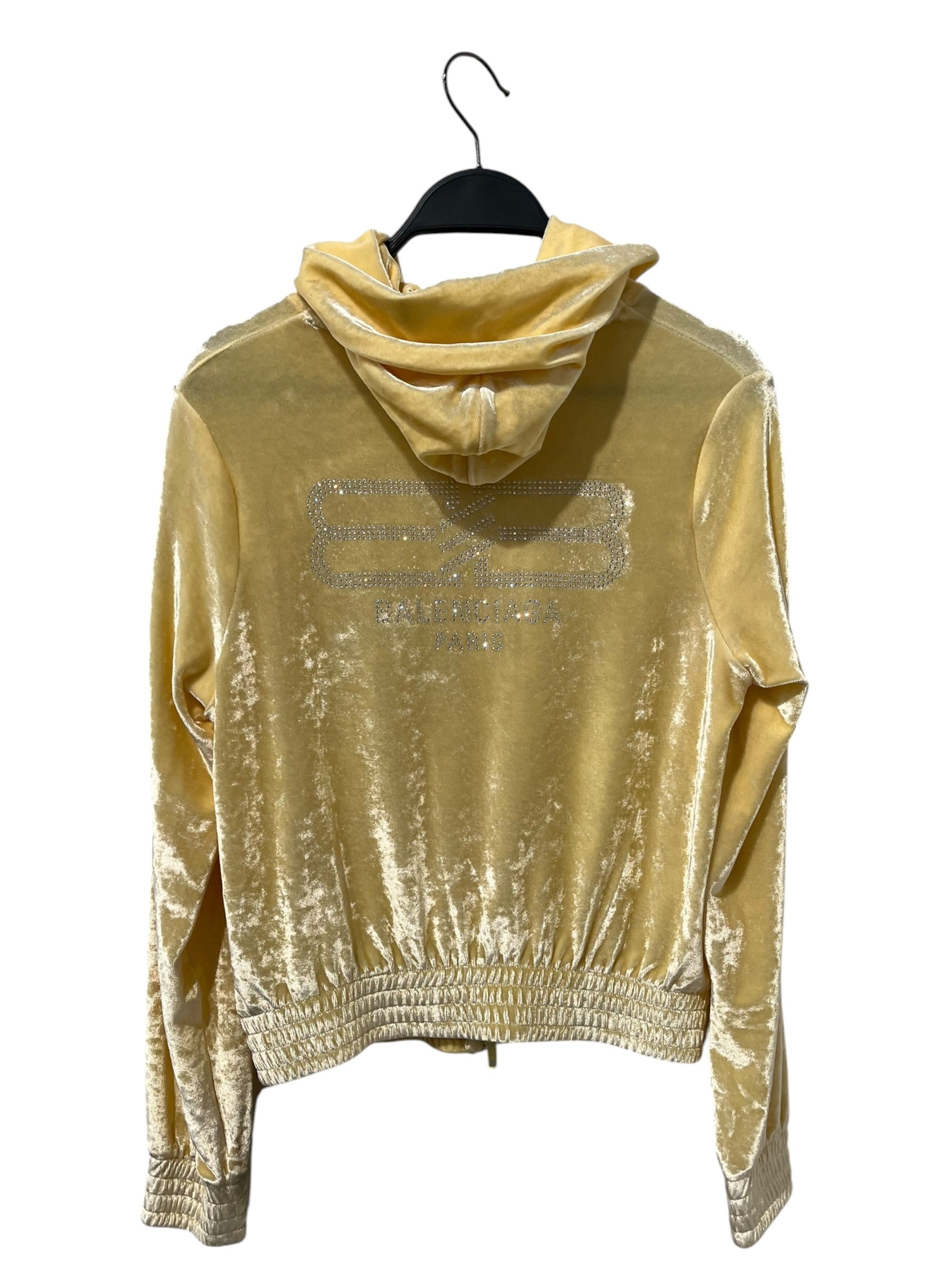 BALENCIAGA/Zip Up Hoodie/S/Velour/YEL/BB LOGO VELOUR ZIP SML view 2