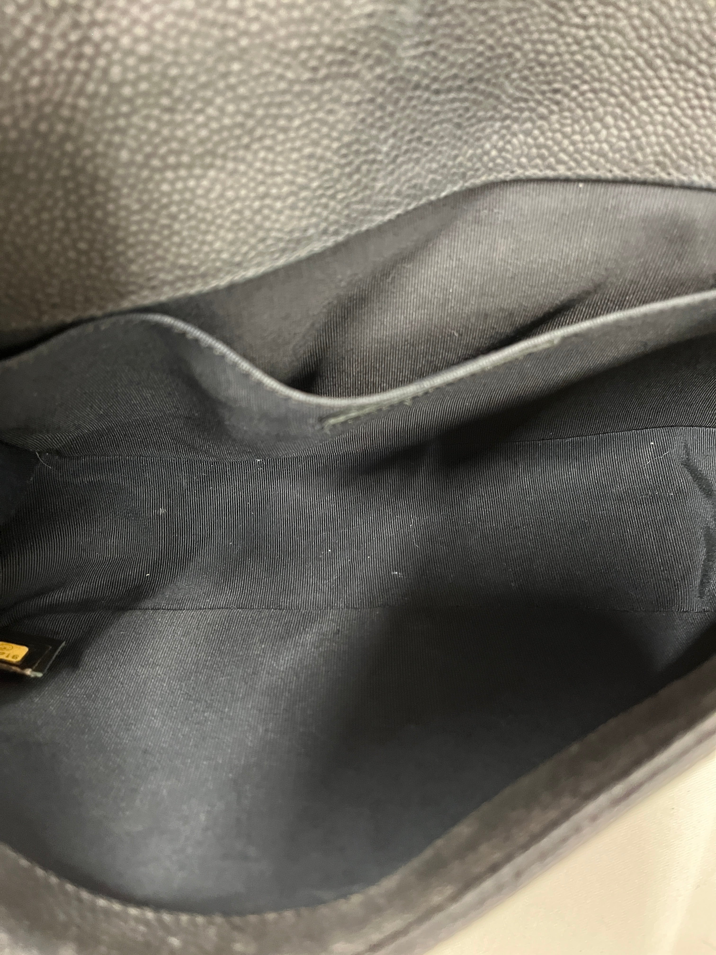 CHANEL/Hand Bag/Leather/BLK/Caviar Quilted Medium Boy Flap view 4