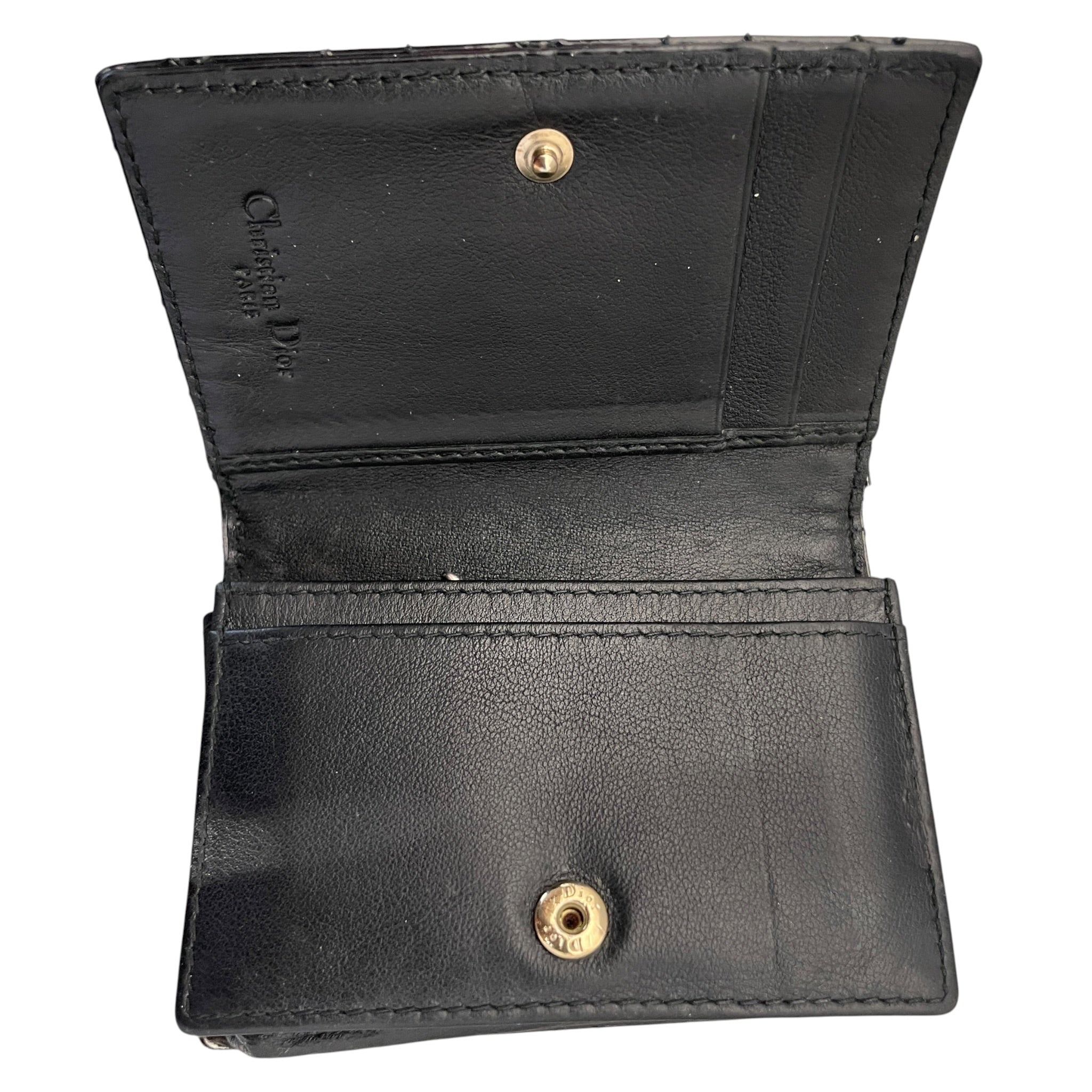 Christian Dior/Bifold Wallet/Leather/BLK/M's/QUILTED view 3
