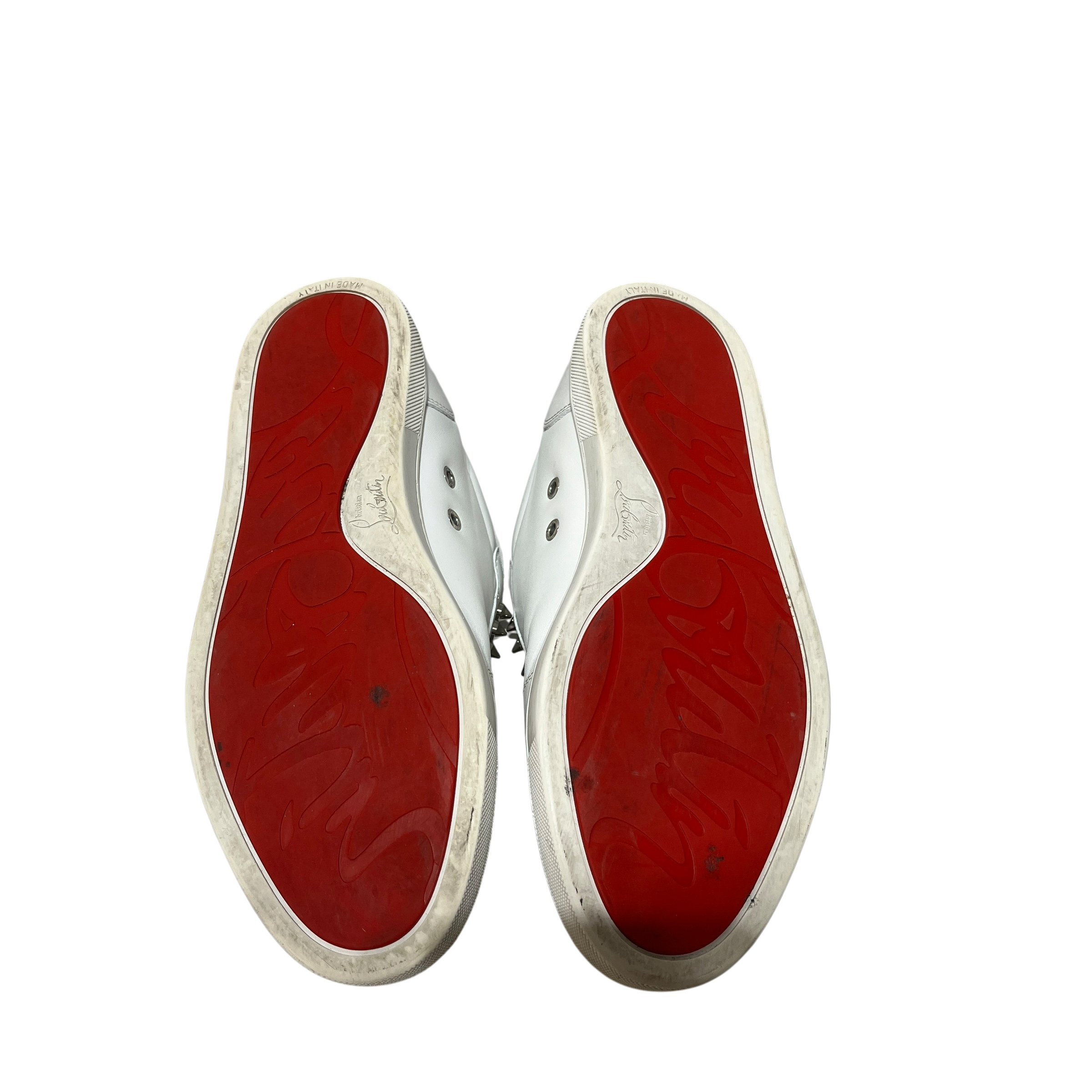 Christian Louboutin/Low-Sneakers/EU 42/Leather/WHT/STUDDED SLIP ON view 6